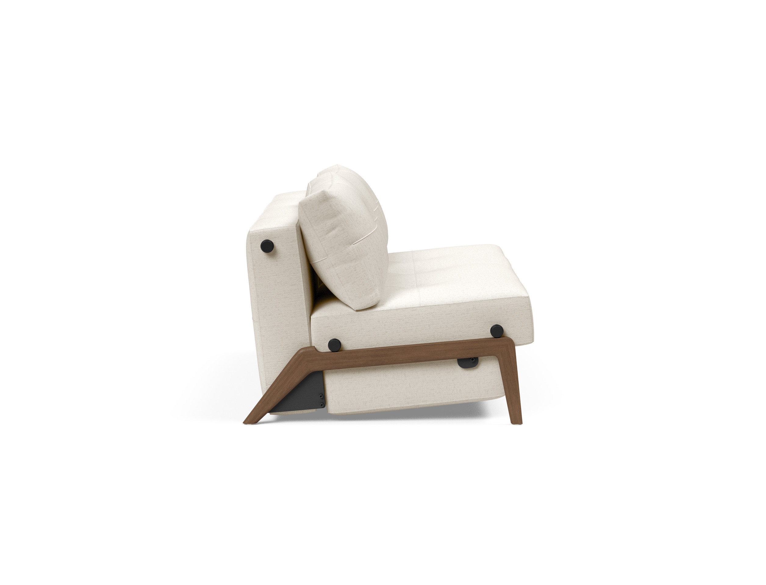 Cubed Deluxe Fabric Sofa Bed w/Dark Wood Legs, Queen Size