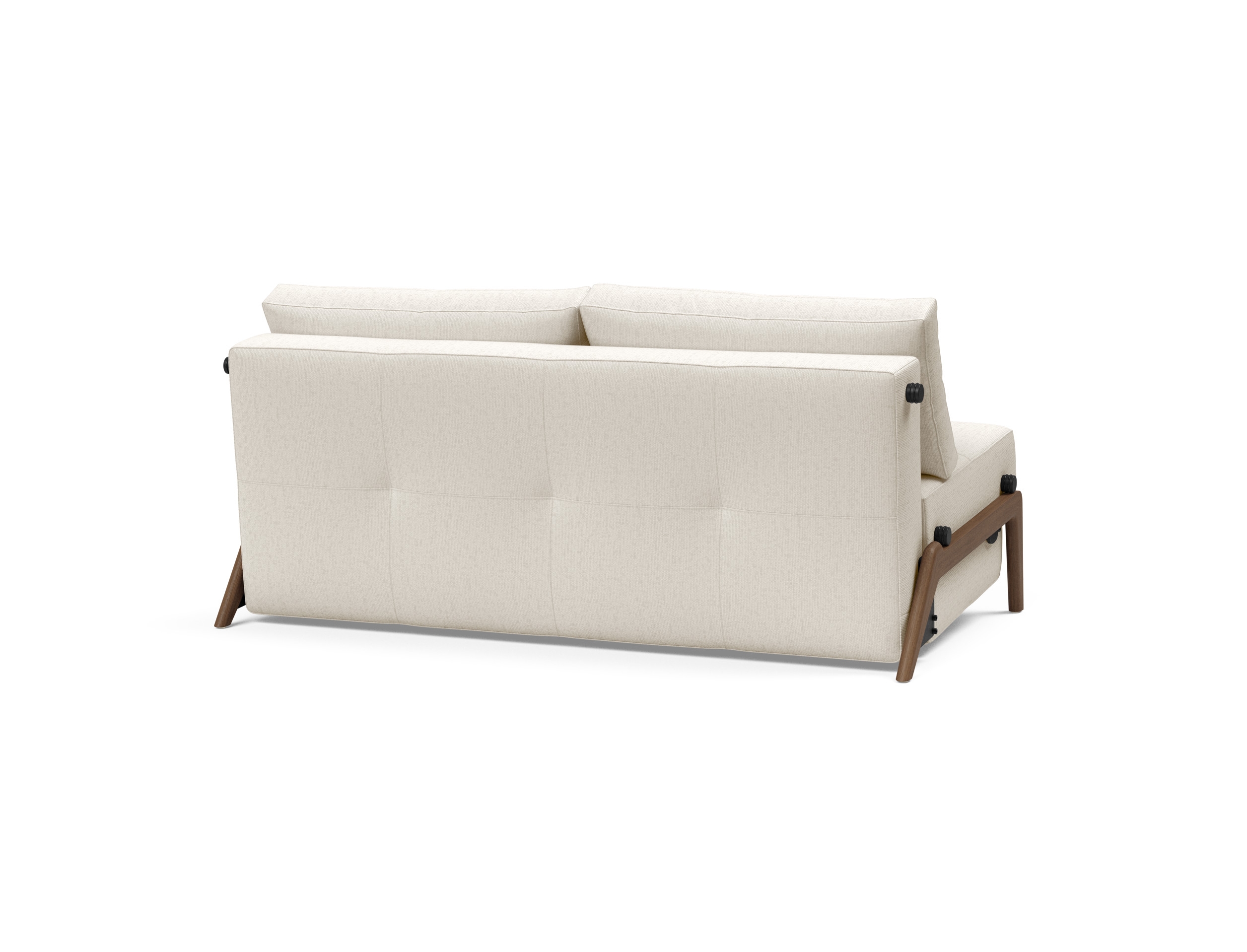 Cubed Deluxe Fabric Sofa Bed w/Dark Wood Legs, Queen Size