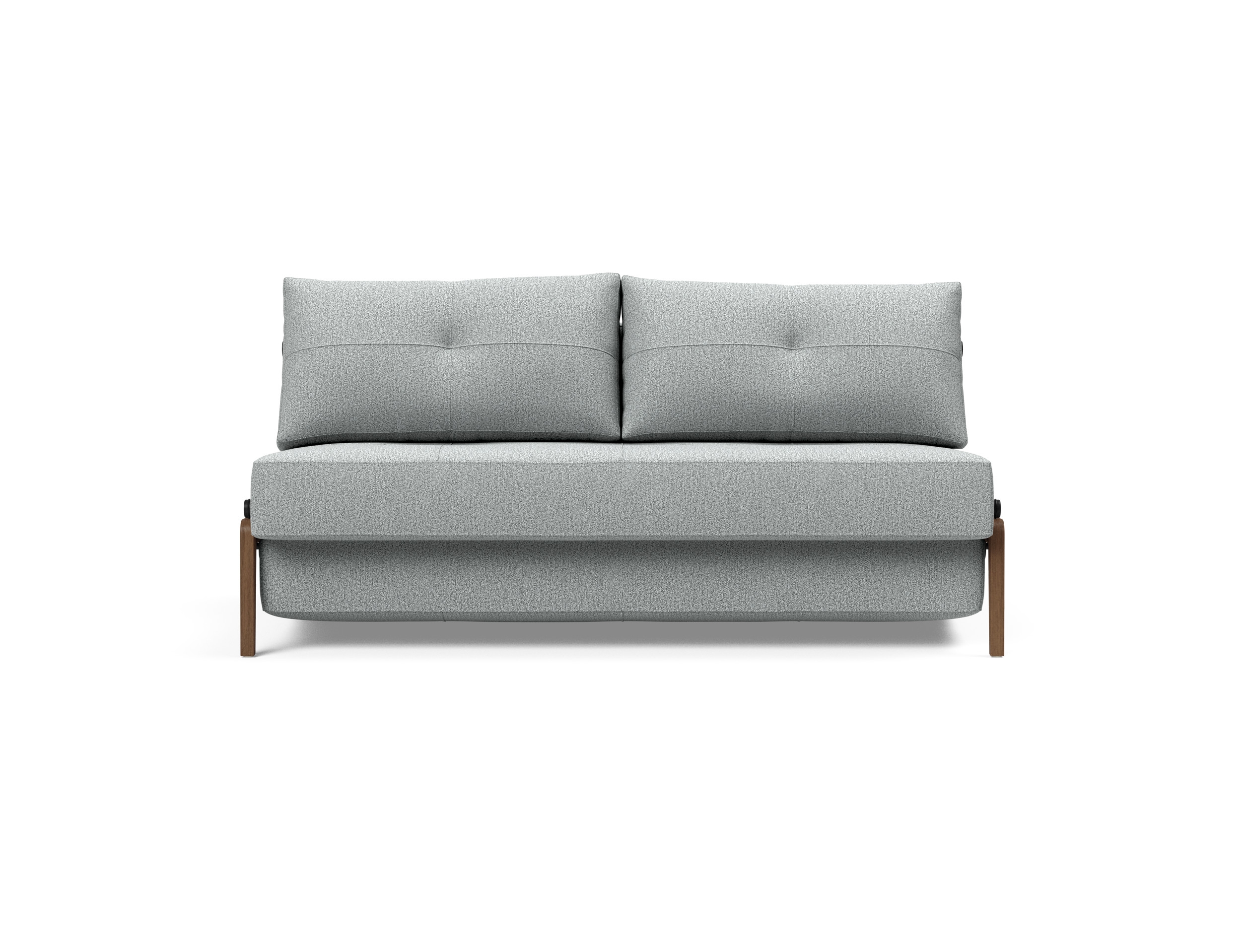 Cubed Deluxe Fabric Sofa Bed w/Dark Wood Legs, Queen Size