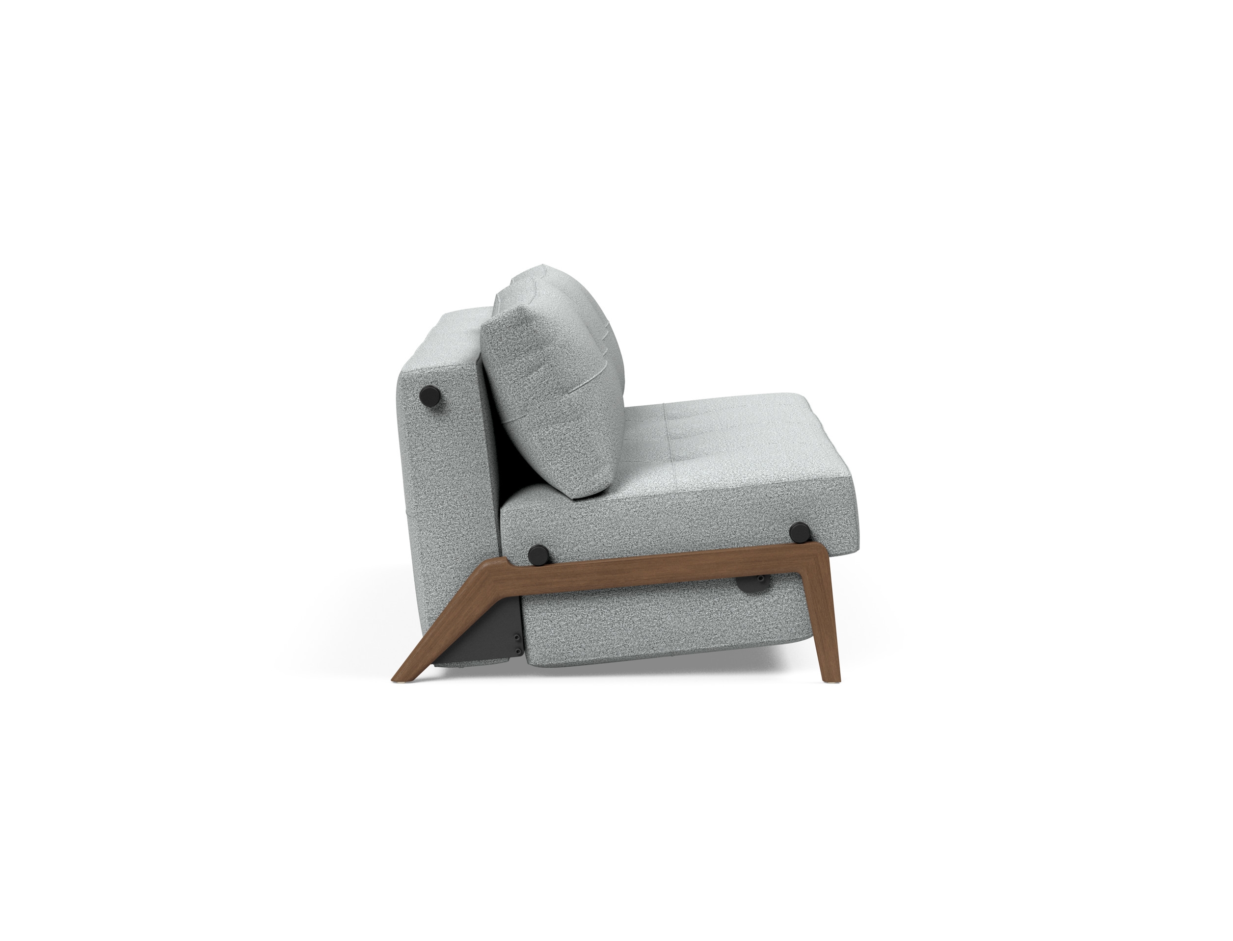 Cubed Deluxe Fabric Sofa Bed w/Dark Wood Legs, Queen Size
