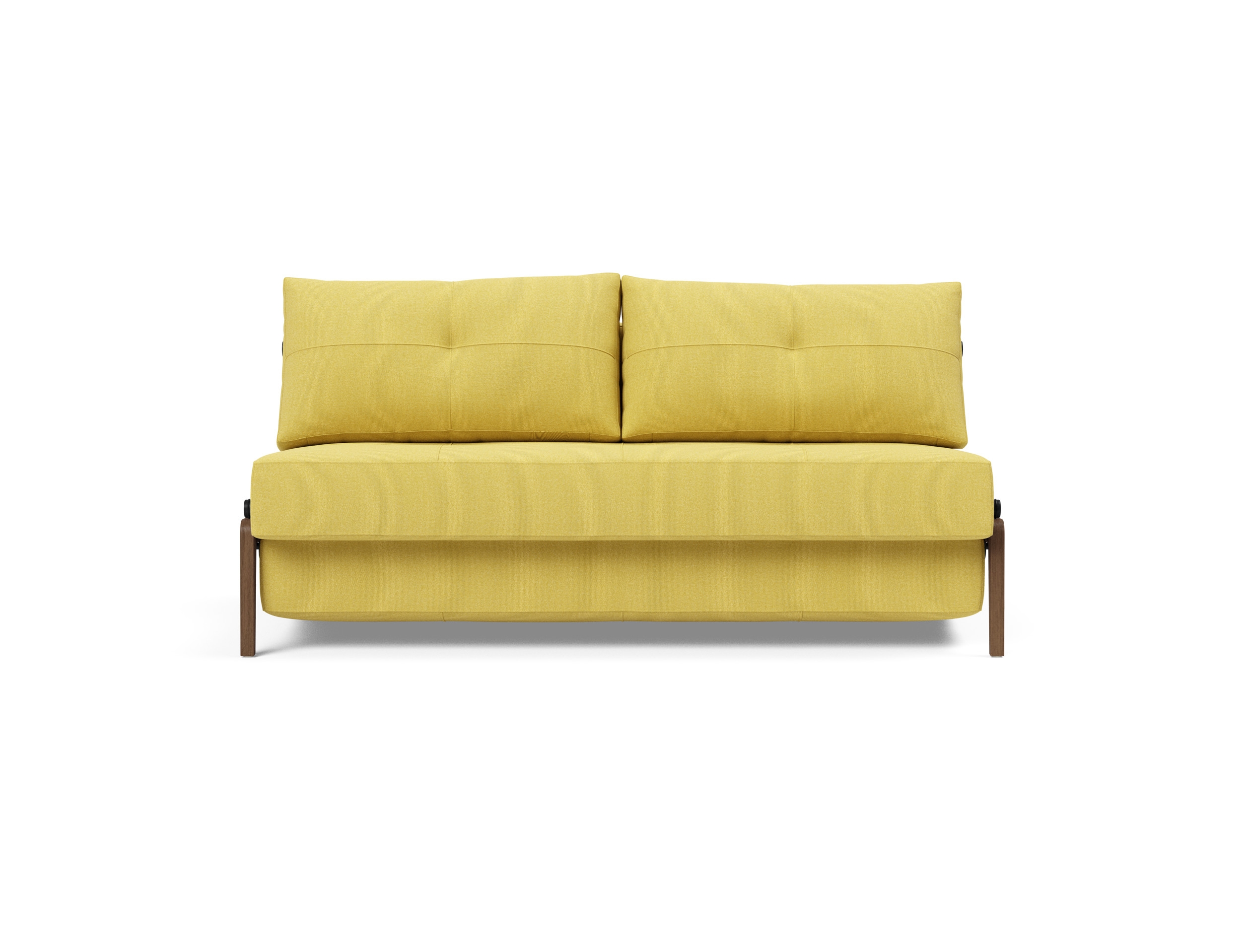 Cubed Deluxe Fabric Sofa Bed w/Dark Wood Legs, Queen Size