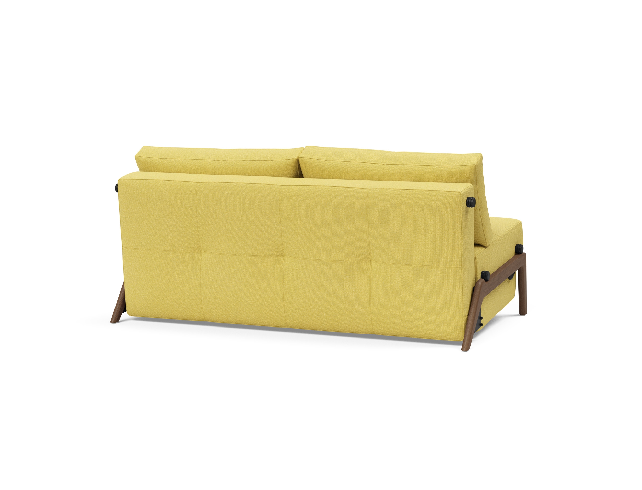 Cubed Deluxe Fabric Sofa Bed w/Dark Wood Legs, Queen Size