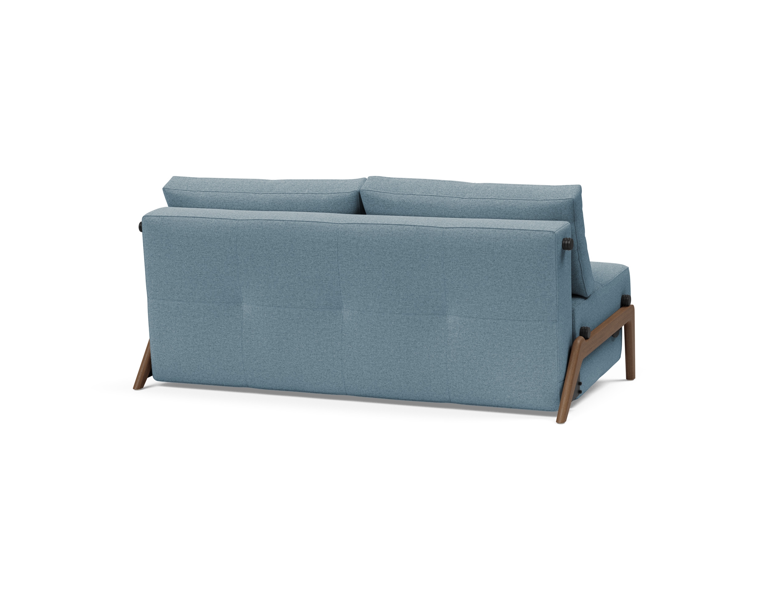 Cubed Deluxe Fabric Sofa Bed w/Dark Wood Legs, Queen Size