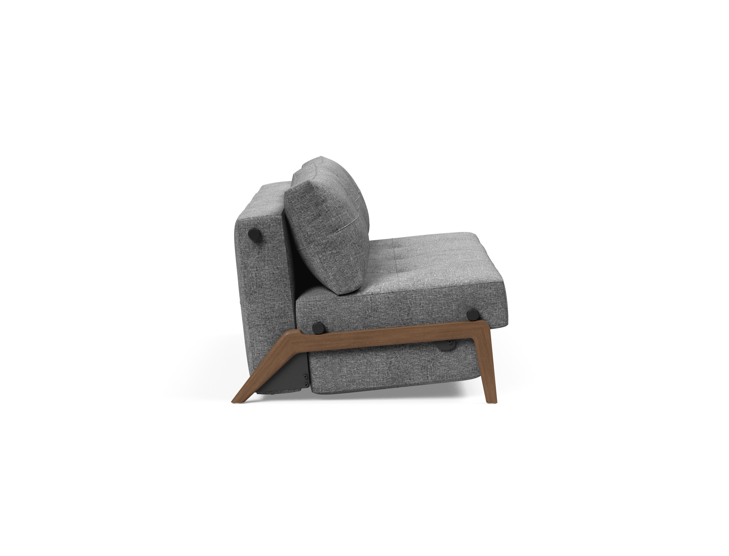 Cubed Deluxe Fabric Sofa Bed w/Dark Wood Legs, Queen Size