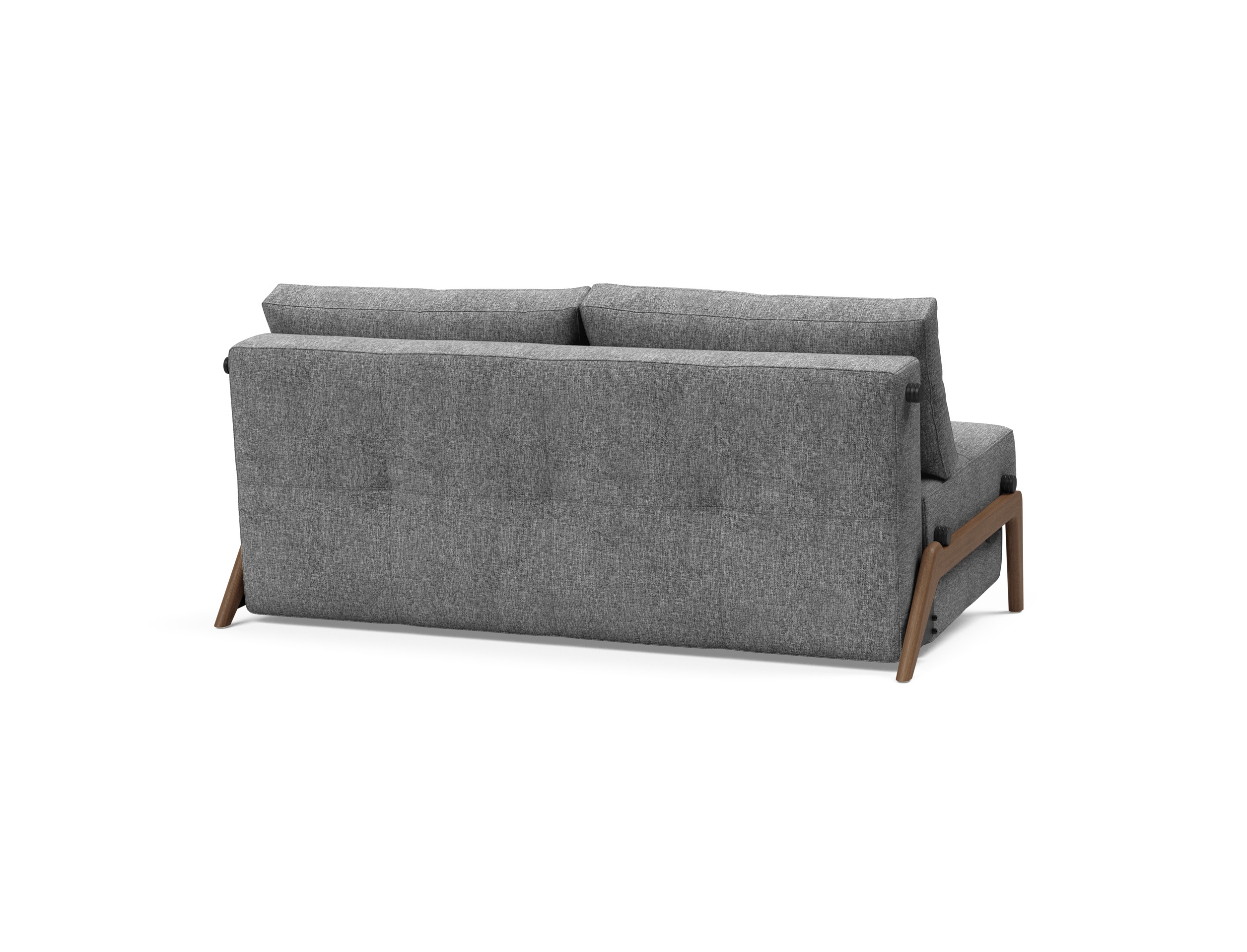 Cubed Deluxe Fabric Sofa Bed w/Dark Wood Legs, Queen Size