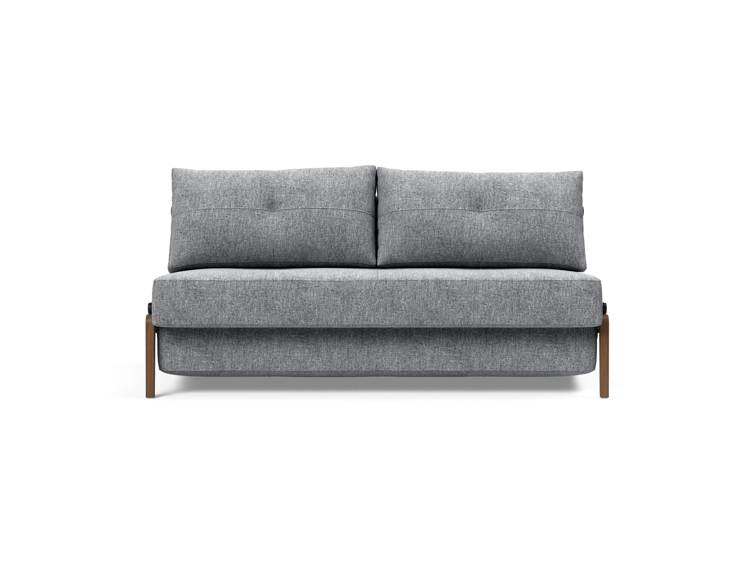 Cubed Deluxe Fabric Sofa Bed w/Dark Wood Legs, Queen Size