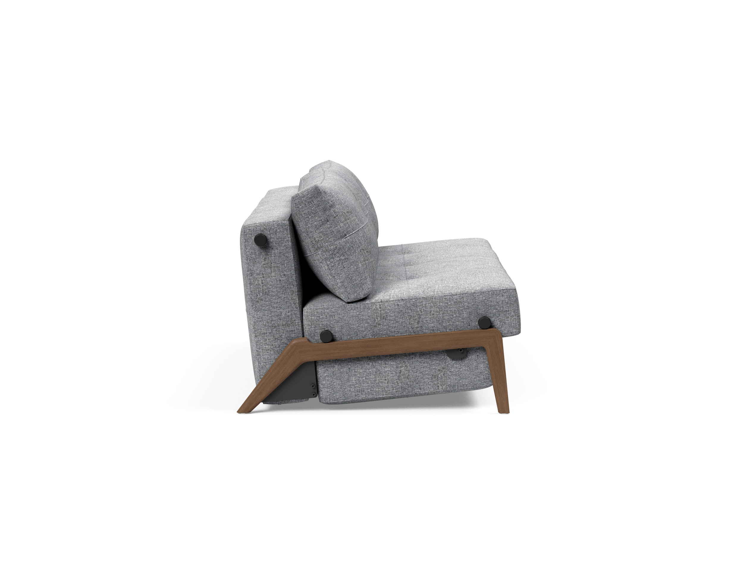 Cubed Deluxe Fabric Sofa Bed w/Dark Wood Legs, Queen Size