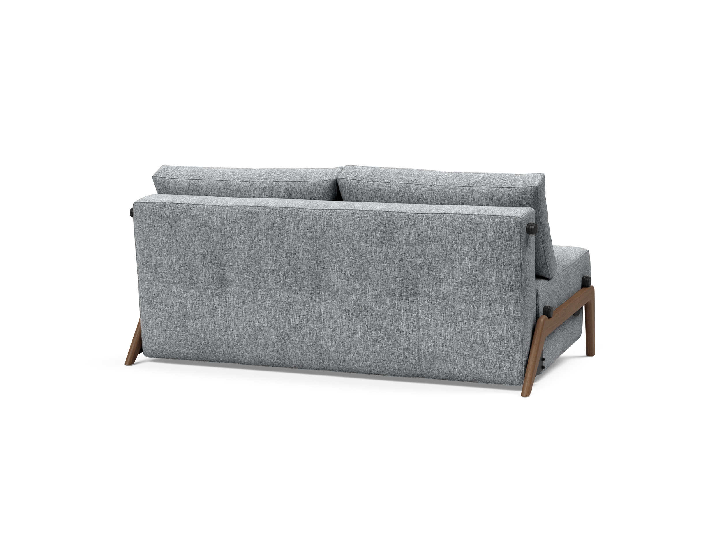 Cubed Deluxe Fabric Sofa Bed w/Dark Wood Legs, Queen Size