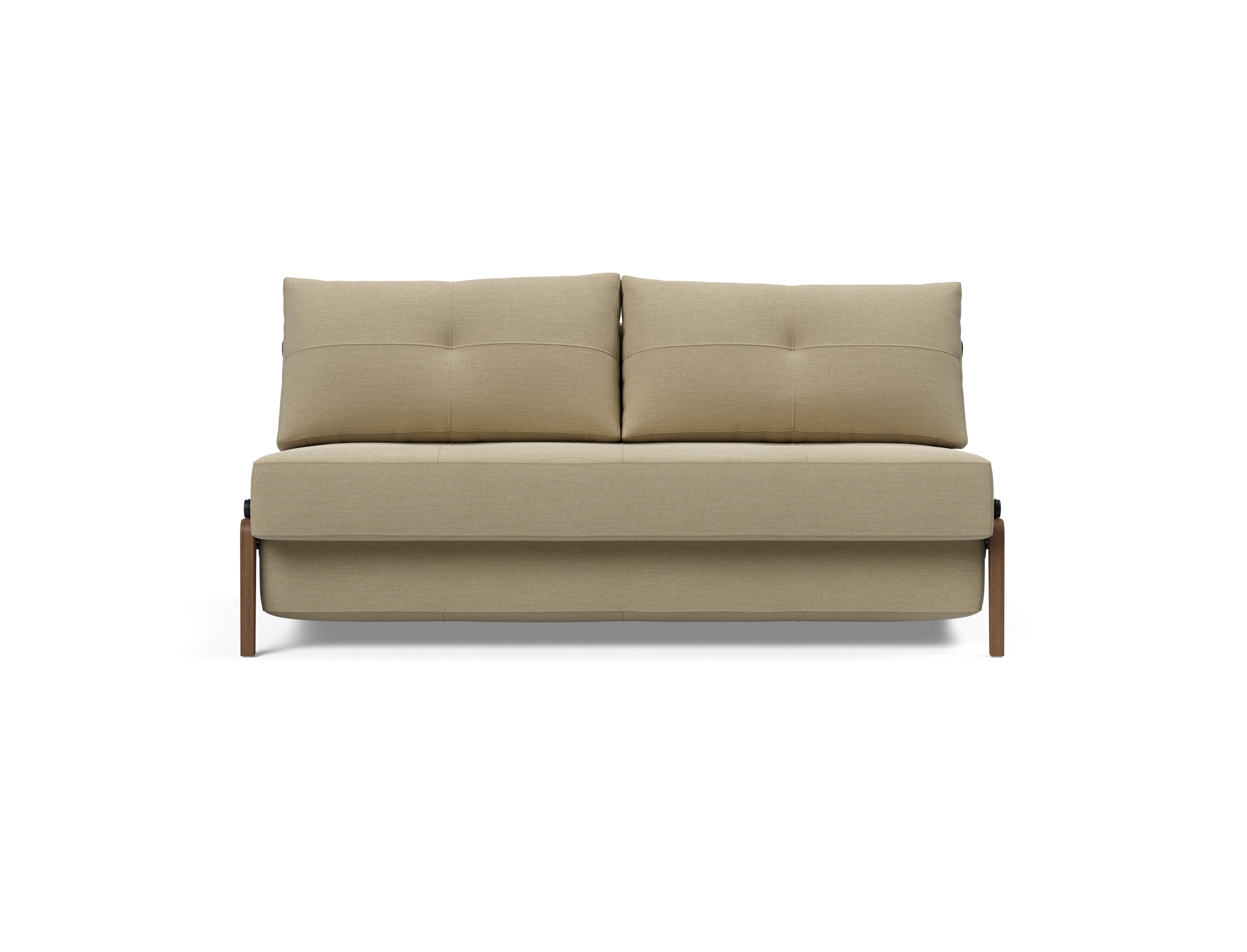 Cubed Deluxe Fabric Sofa Bed w/Dark Wood Legs, Queen Size