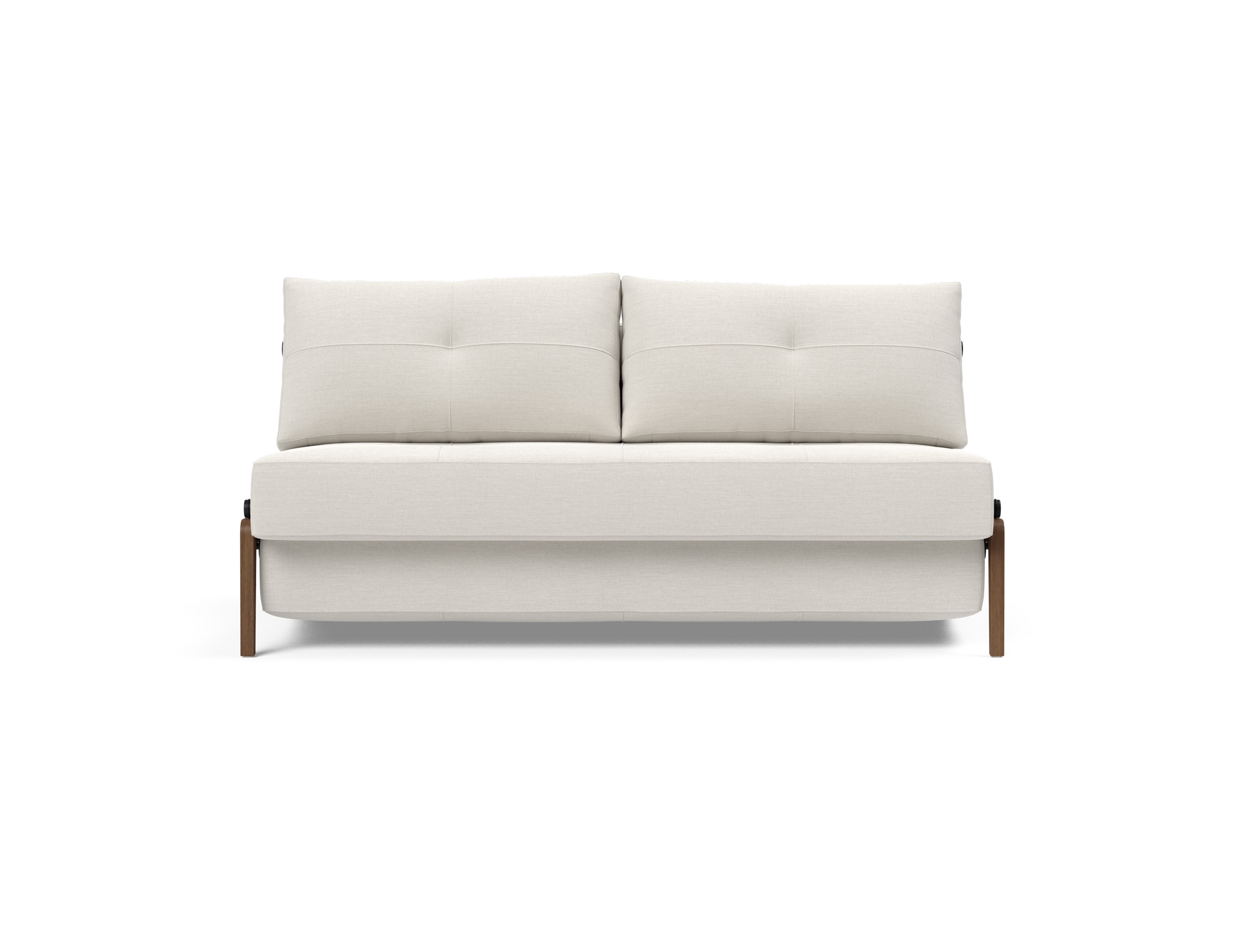 Cubed Deluxe Fabric Sofa Bed w/Dark Wood Legs, Queen Size