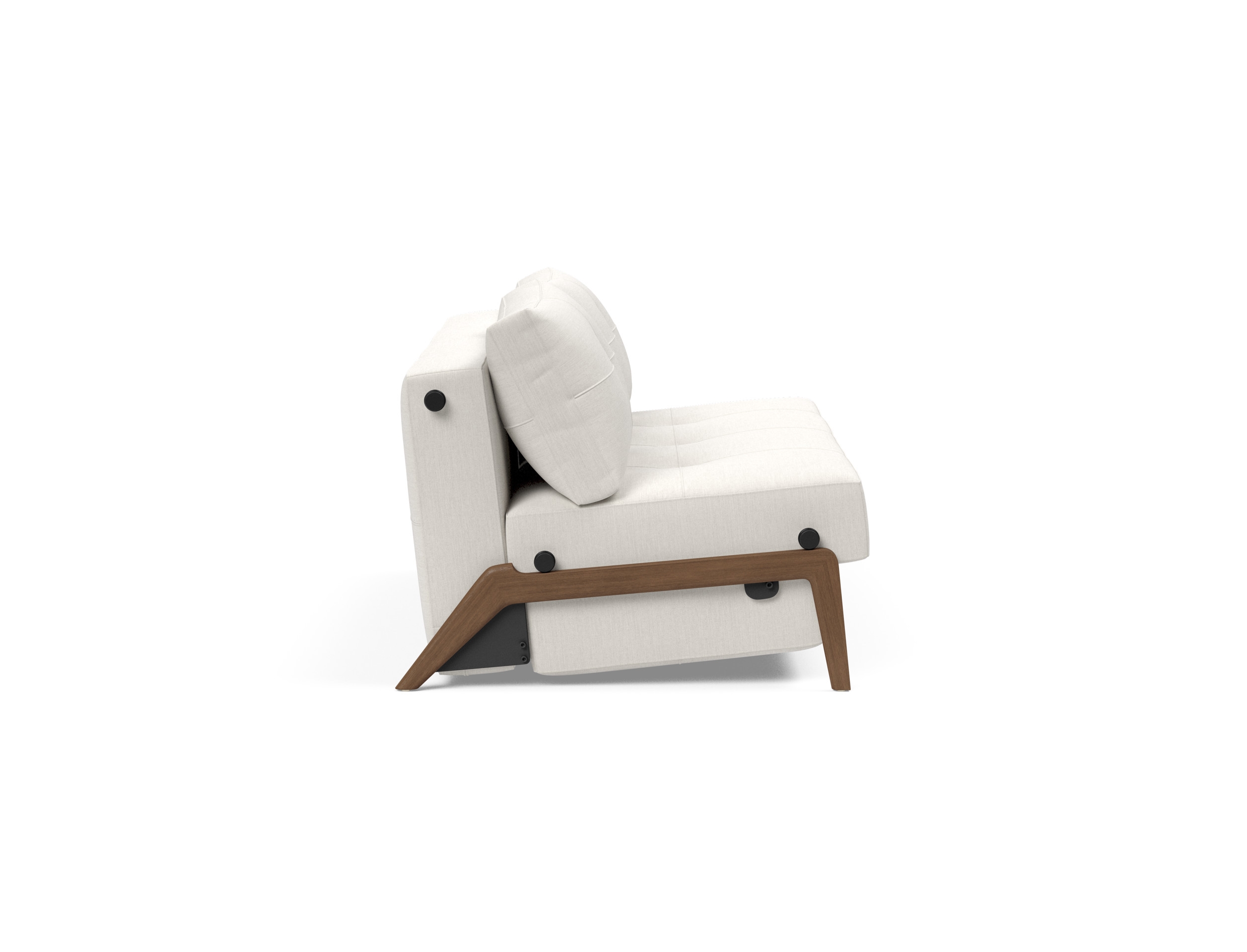 Cubed Deluxe Fabric Sofa Bed w/Dark Wood Legs, Queen Size