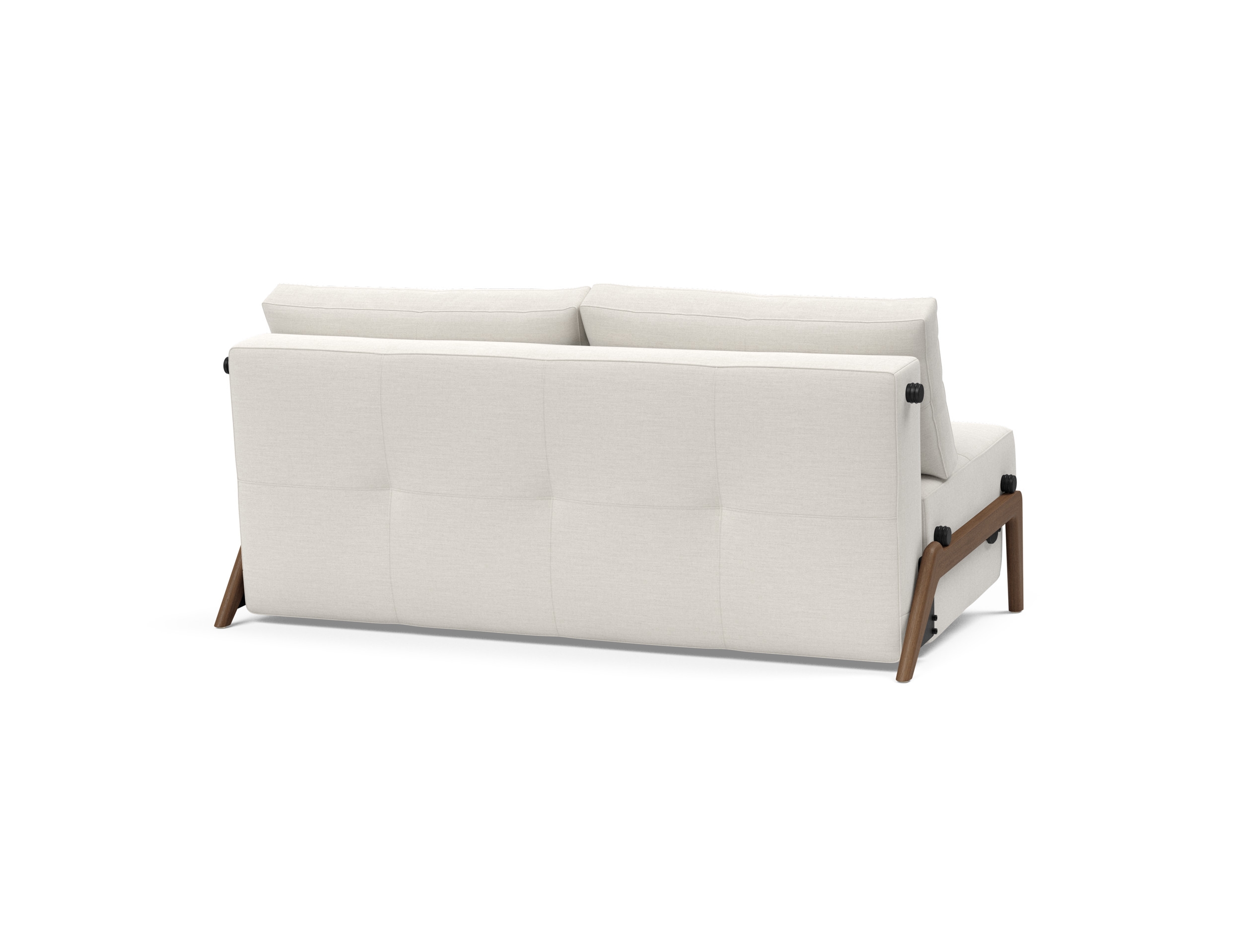 Cubed Deluxe Fabric Sofa Bed w/Dark Wood Legs, Queen Size