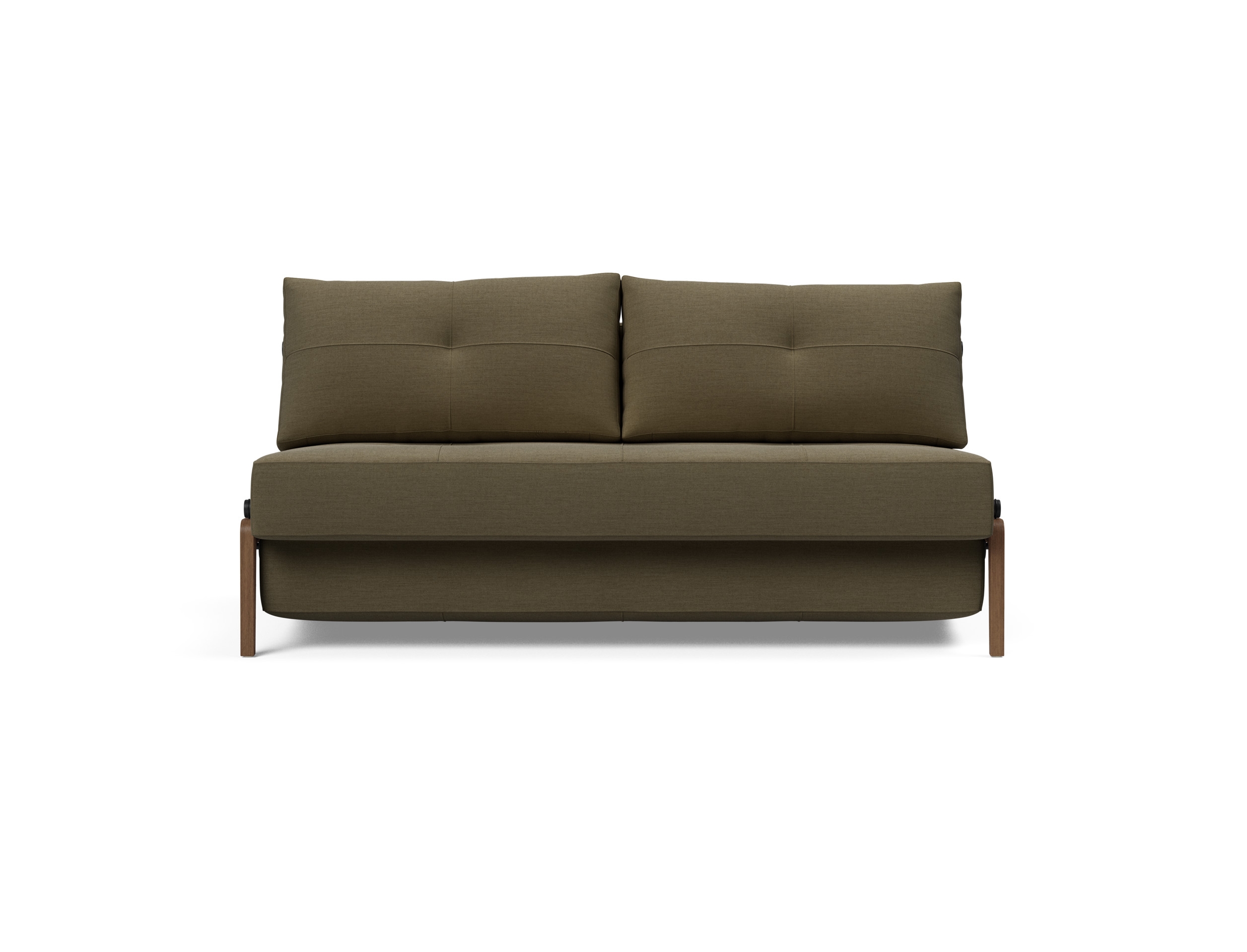 Cubed Deluxe Fabric Sofa Bed w/Dark Wood Legs, Queen Size
