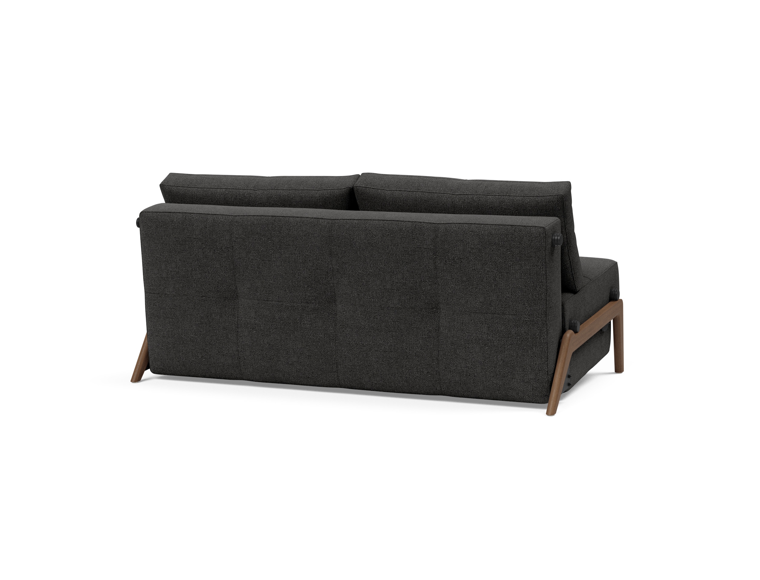 Cubed Deluxe Fabric Sofa Bed w/Dark Wood Legs, Queen Size