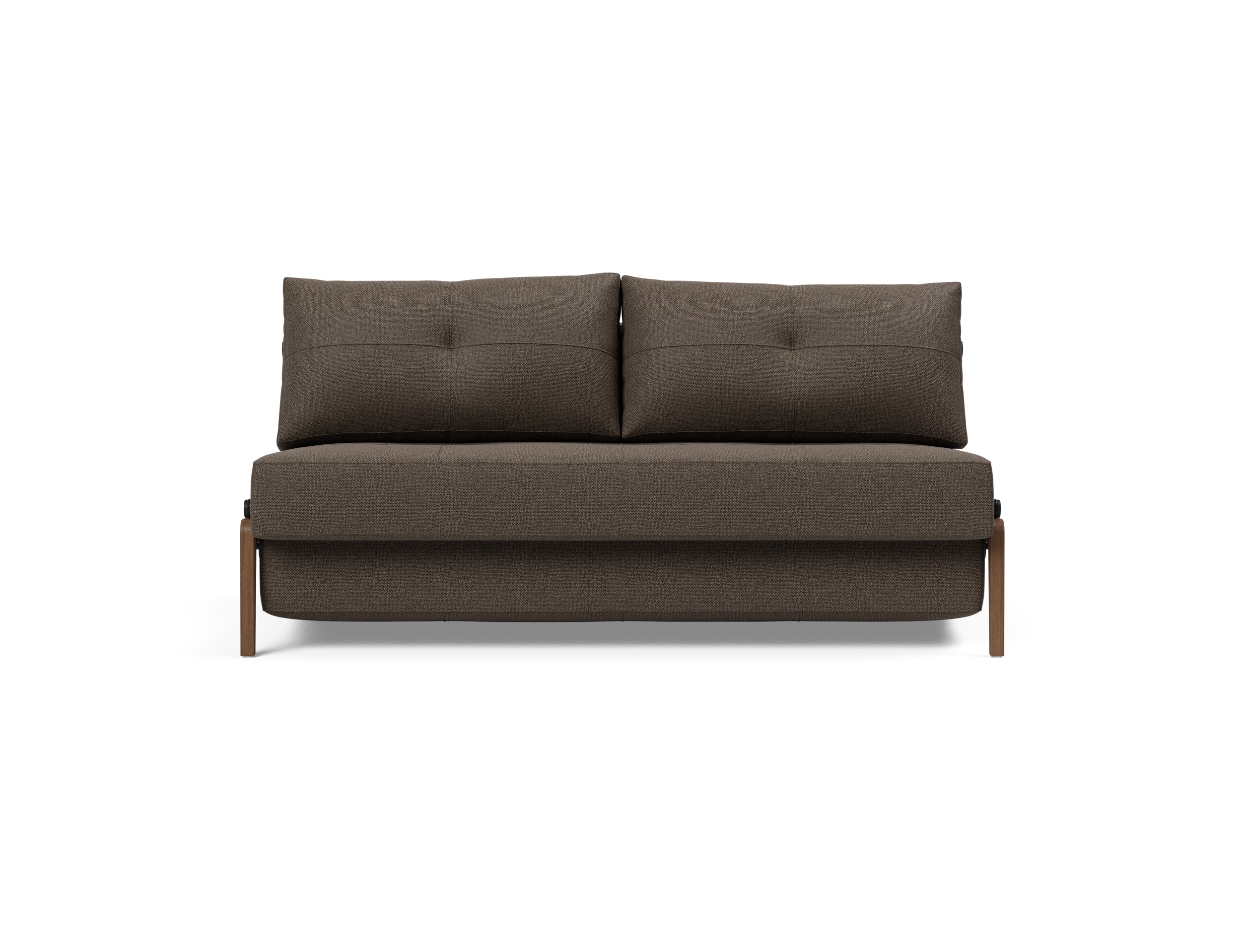 Cubed Deluxe Fabric Sofa Bed w/Dark Wood Legs, Queen Size