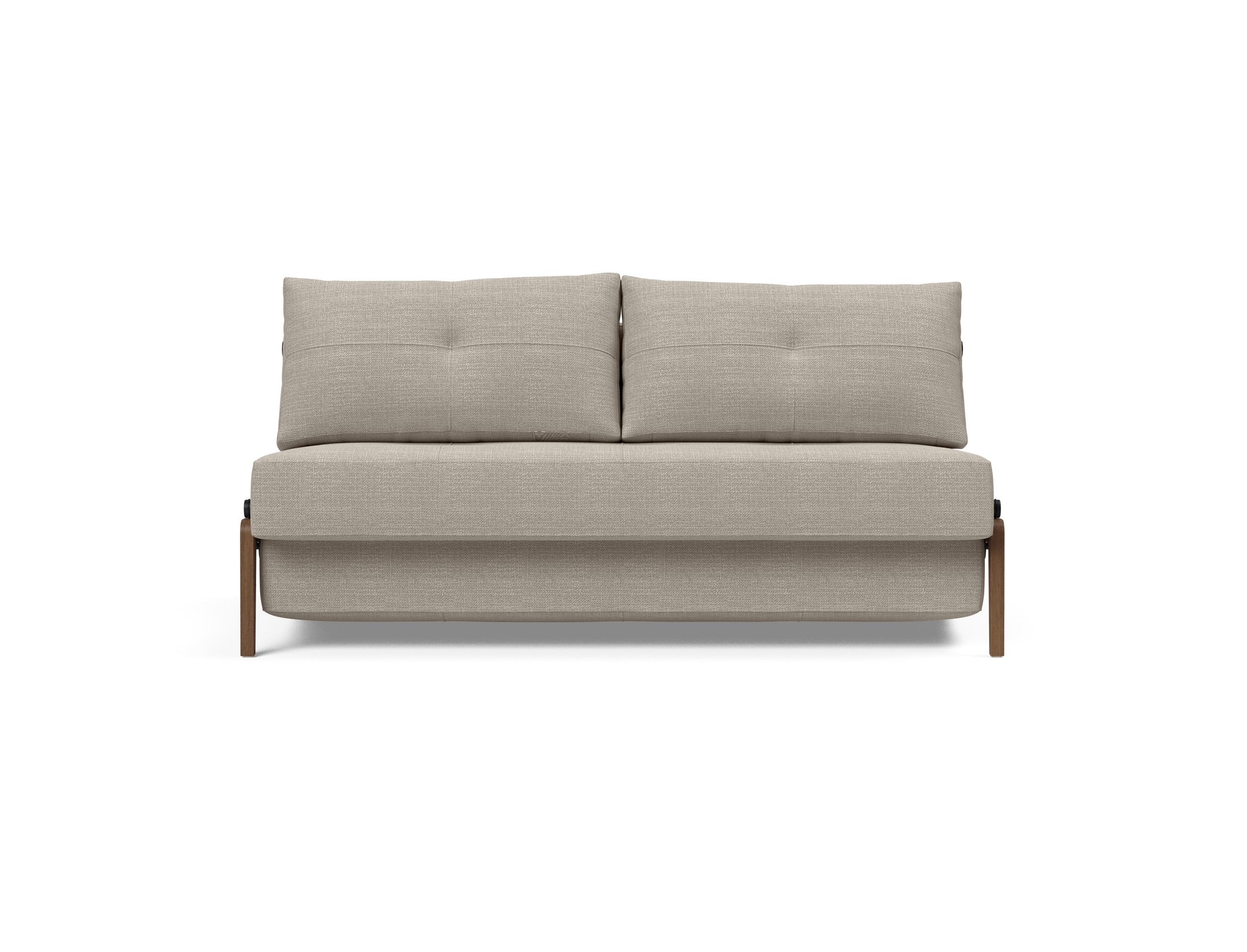 Cubed Deluxe Fabric Sofa Bed w/Dark Wood Legs, Queen Size