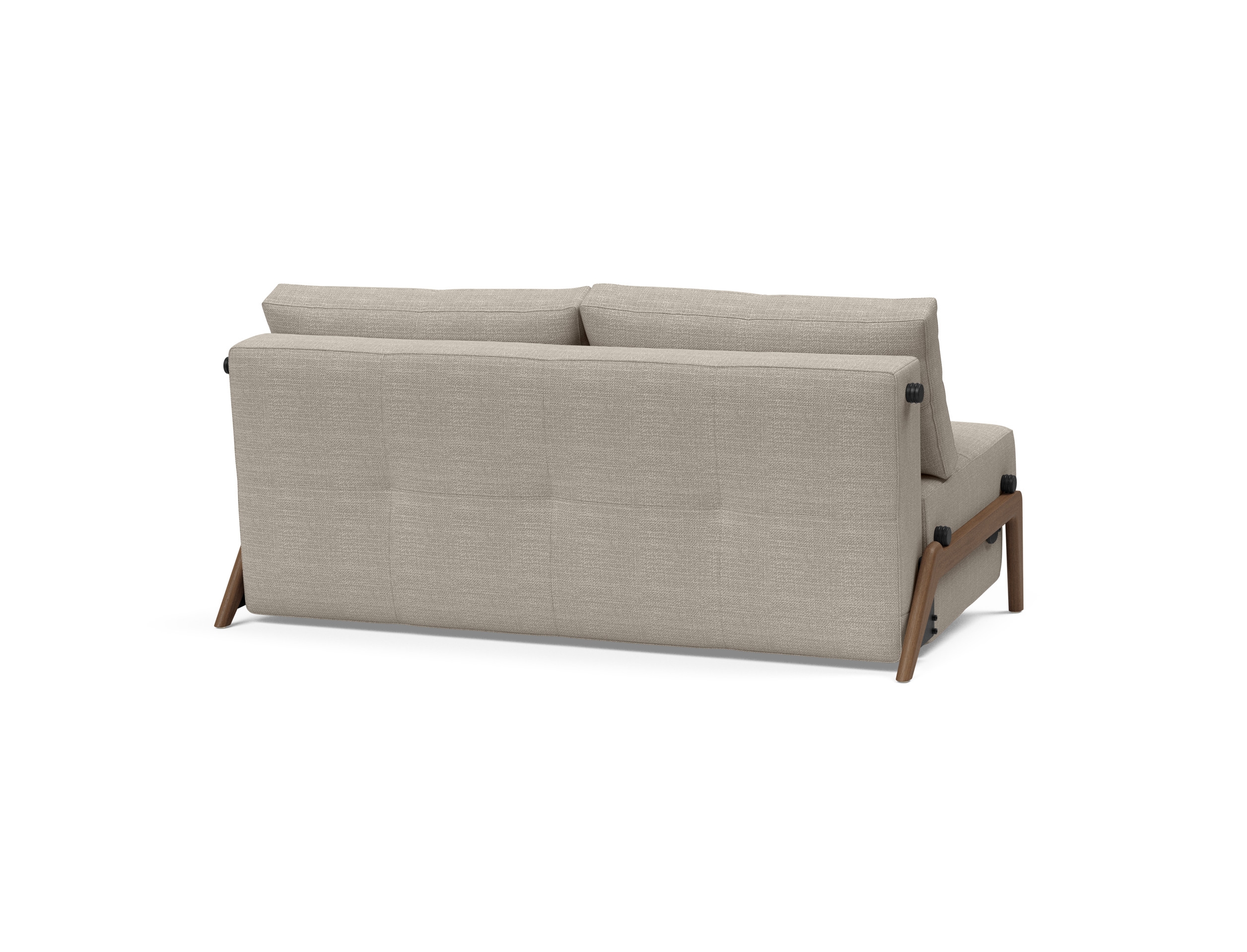 Cubed Deluxe Fabric Sofa Bed w/Dark Wood Legs, Queen Size