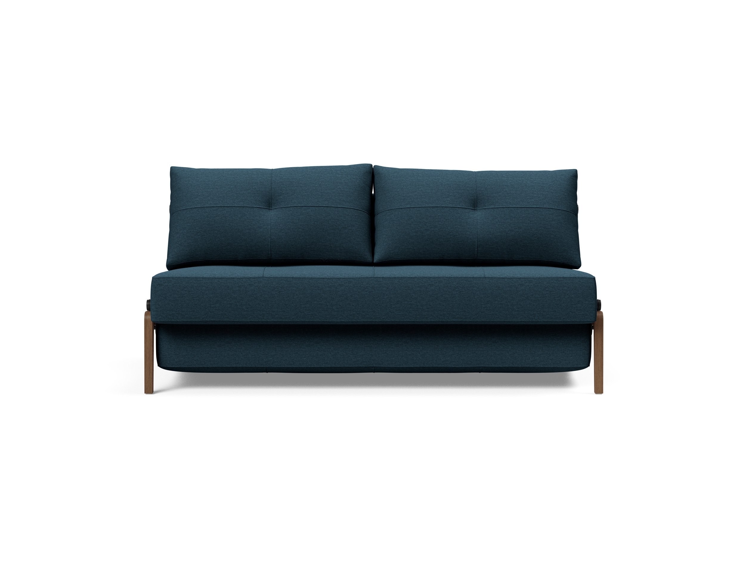 Cubed Deluxe Fabric Sofa Bed w/Dark Wood Legs, Queen Size