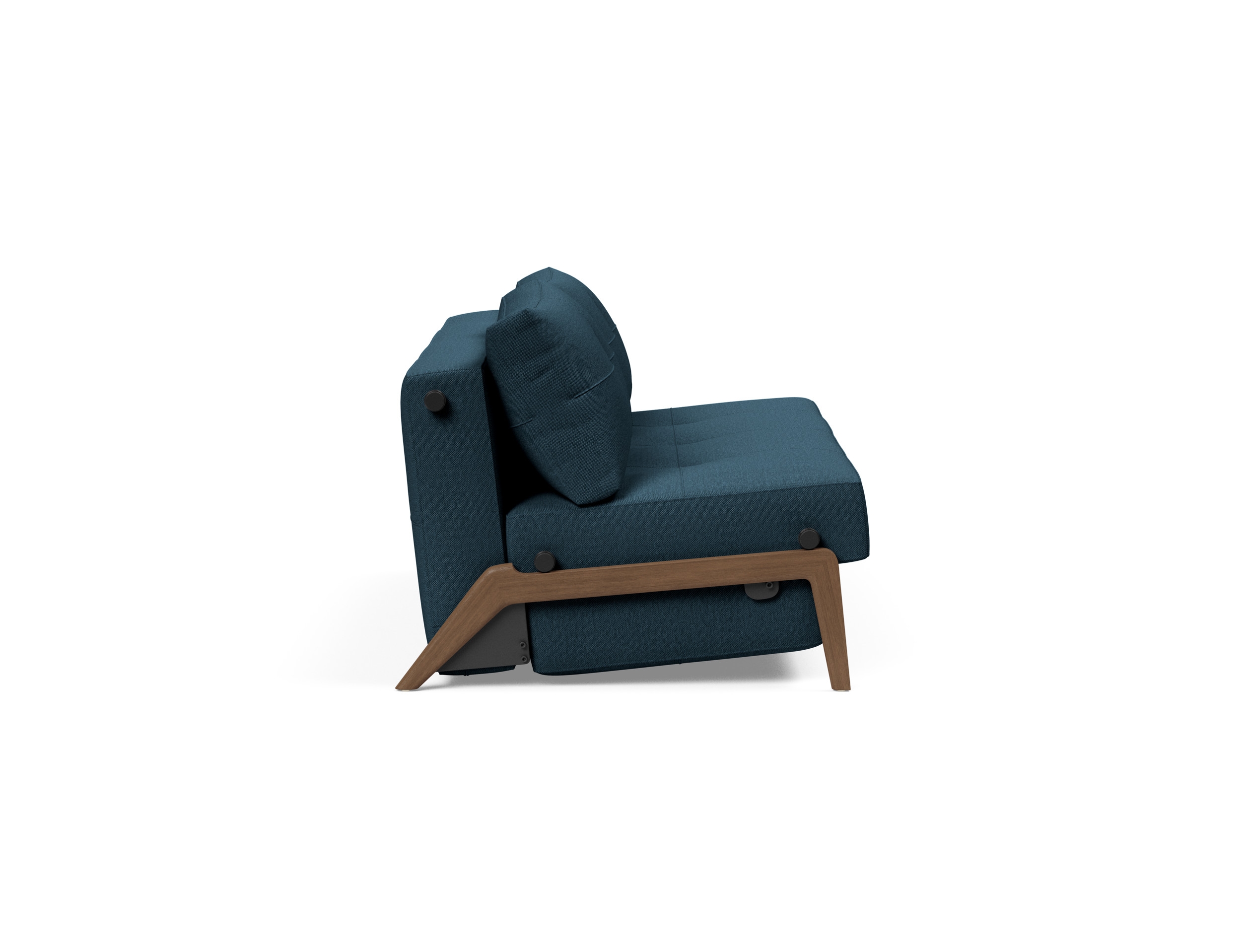 Cubed Deluxe Fabric Sofa Bed w/Dark Wood Legs, Queen Size