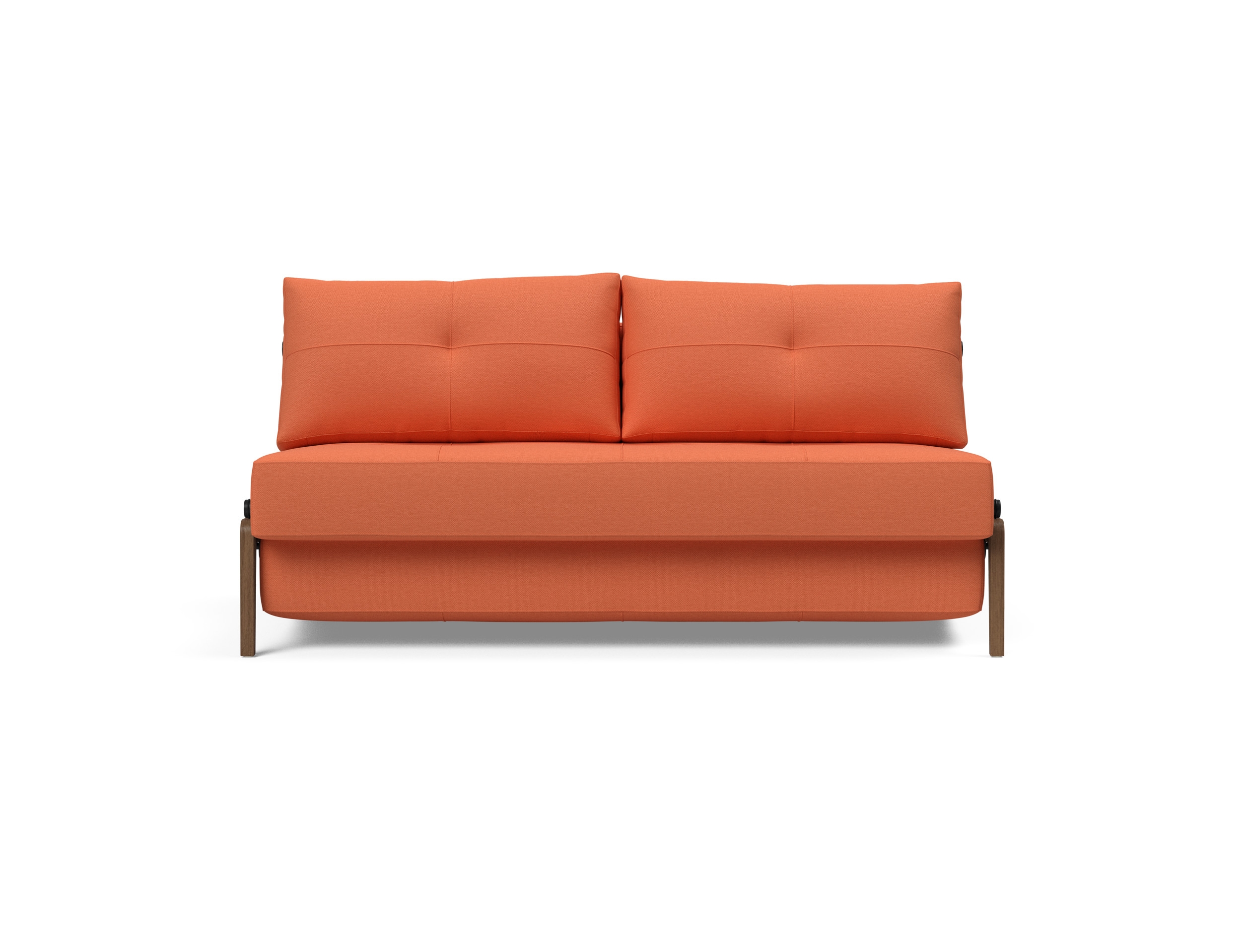 Cubed Deluxe Fabric Sofa Bed w/Dark Wood Legs, Queen Size