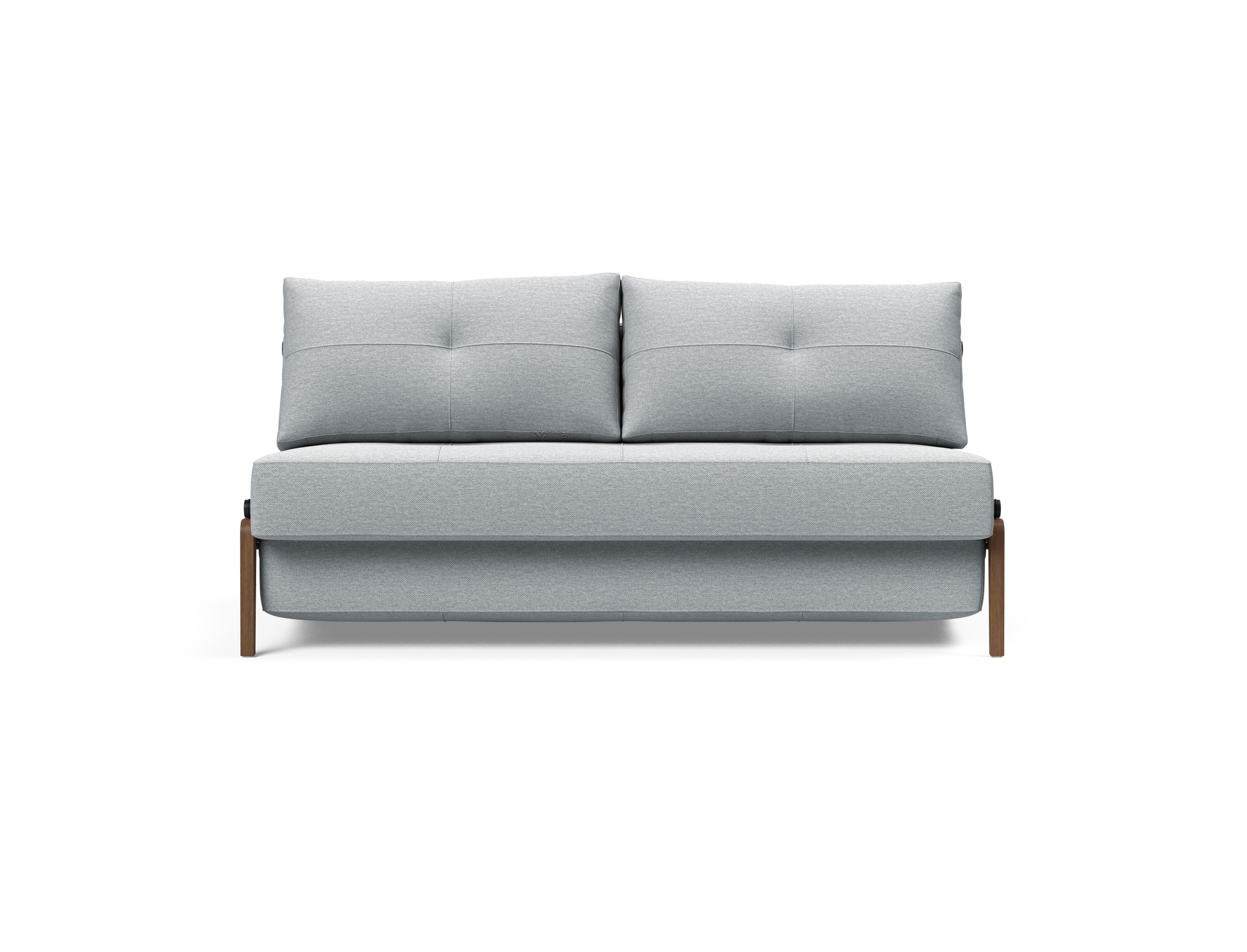 Cubed Deluxe Fabric Sofa Bed w/Dark Wood Legs, Queen Size