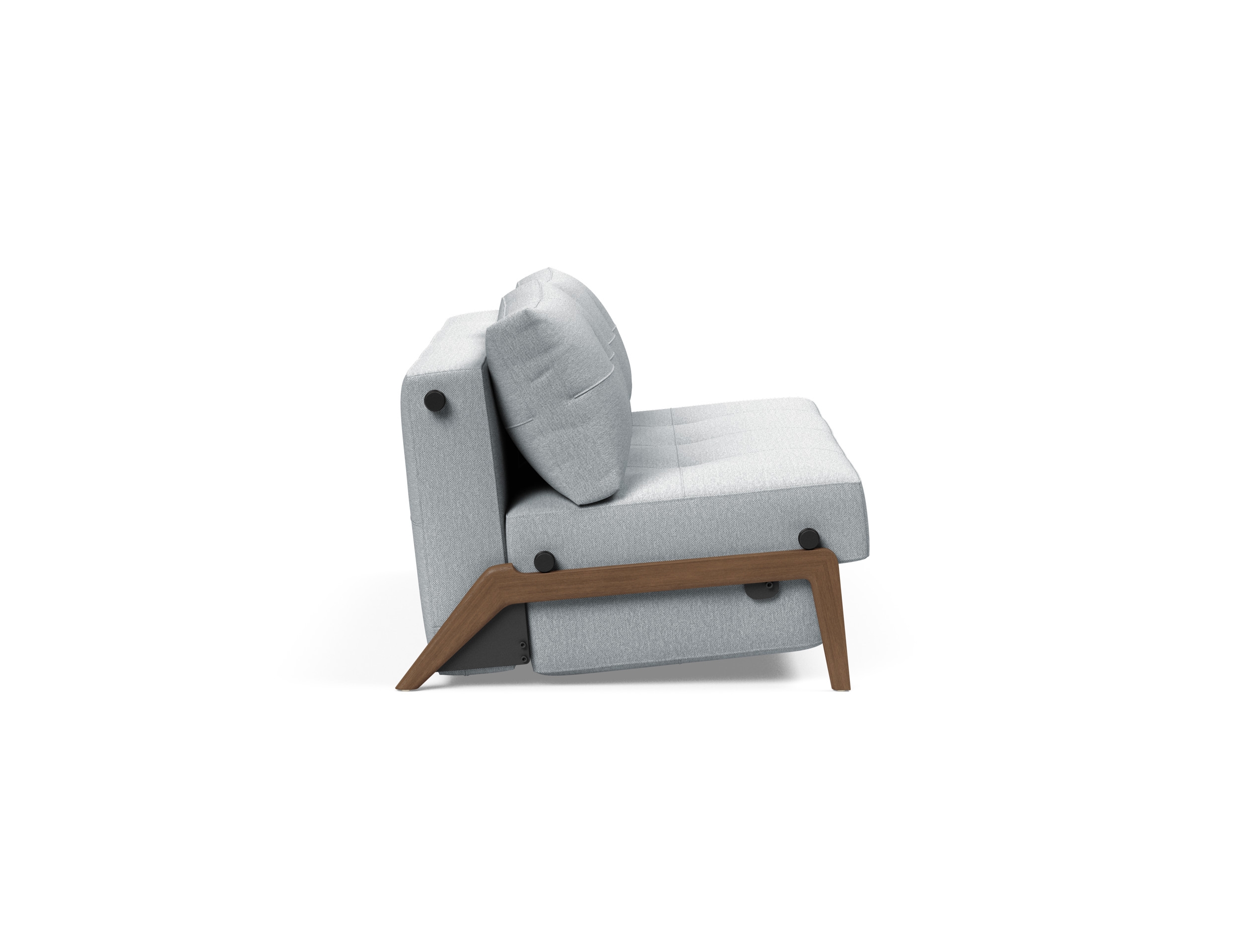 Cubed Deluxe Fabric Sofa Bed w/Dark Wood Legs, Queen Size
