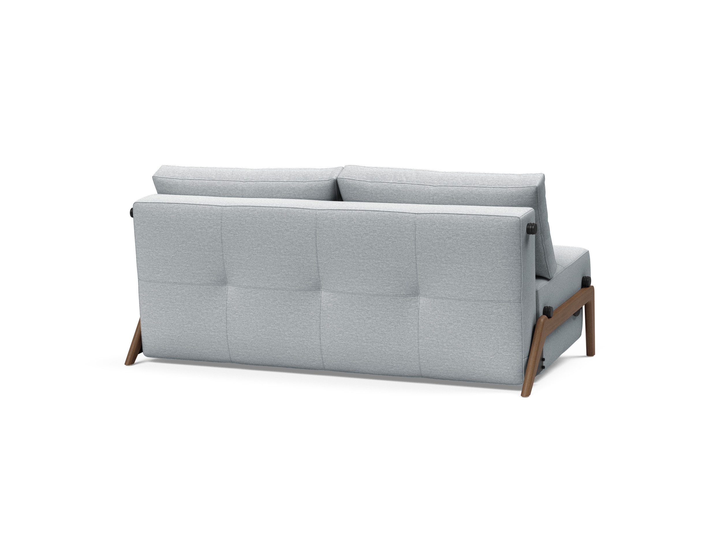 Cubed Deluxe Fabric Sofa Bed w/Dark Wood Legs, Queen Size
