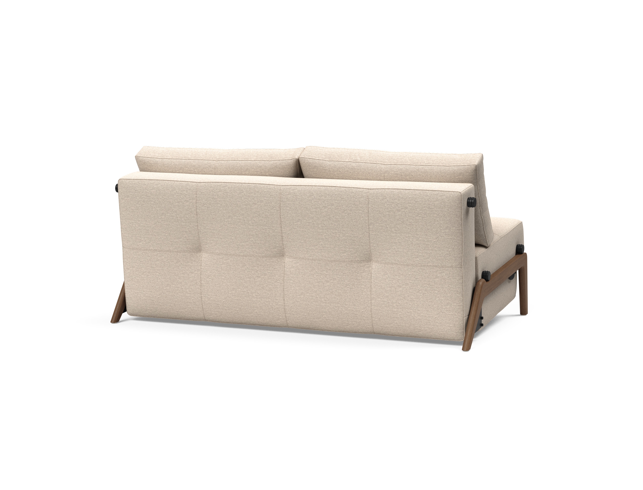 Cubed Deluxe Fabric Sofa Bed w/Dark Wood Legs, Queen Size