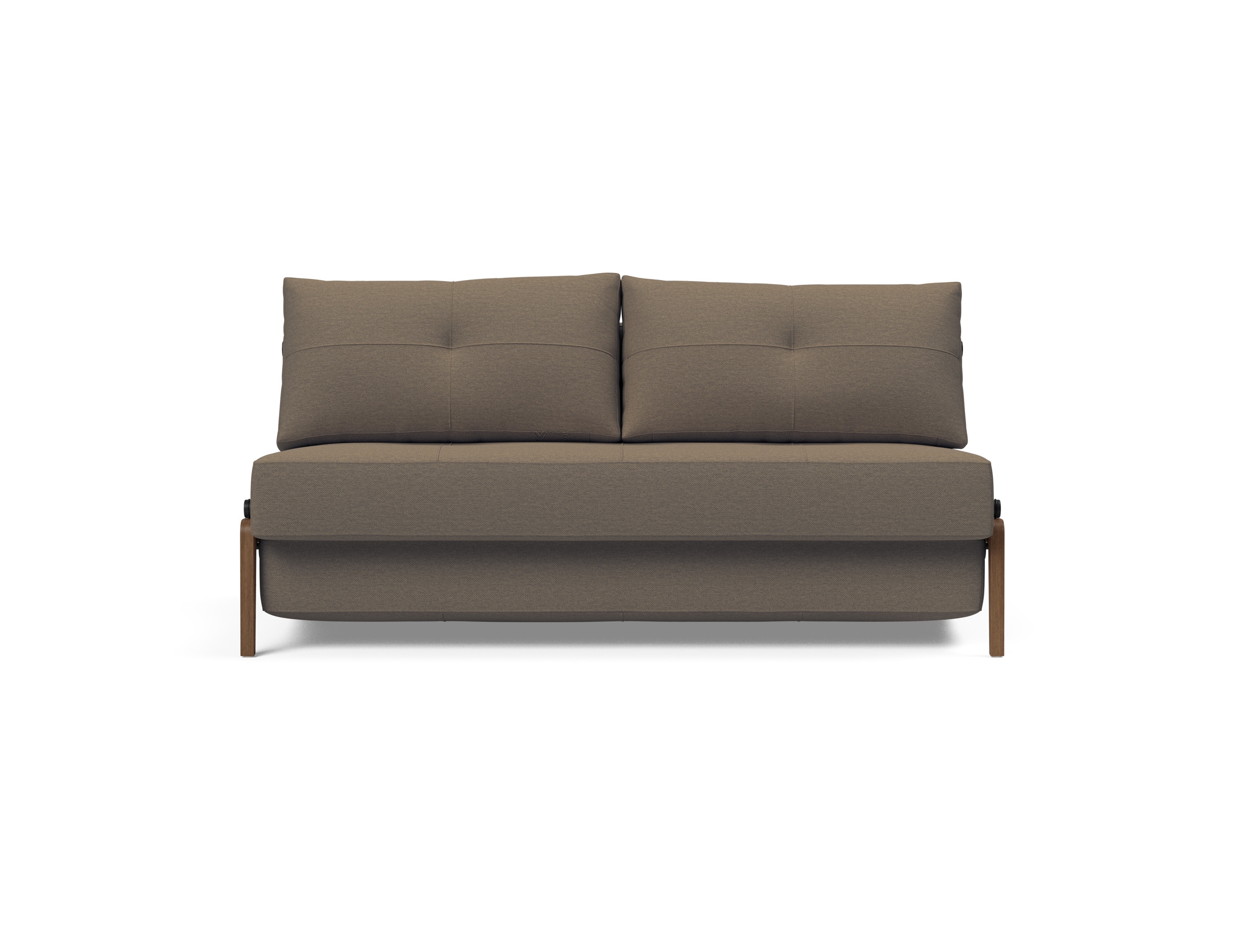Cubed Deluxe Fabric Sofa Bed w/Dark Wood Legs, Queen Size