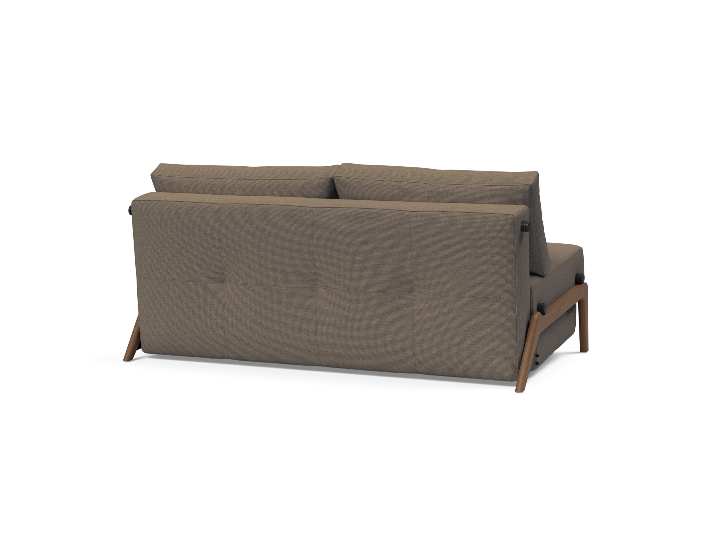 Cubed Deluxe Fabric Sofa Bed w/Dark Wood Legs, Queen Size