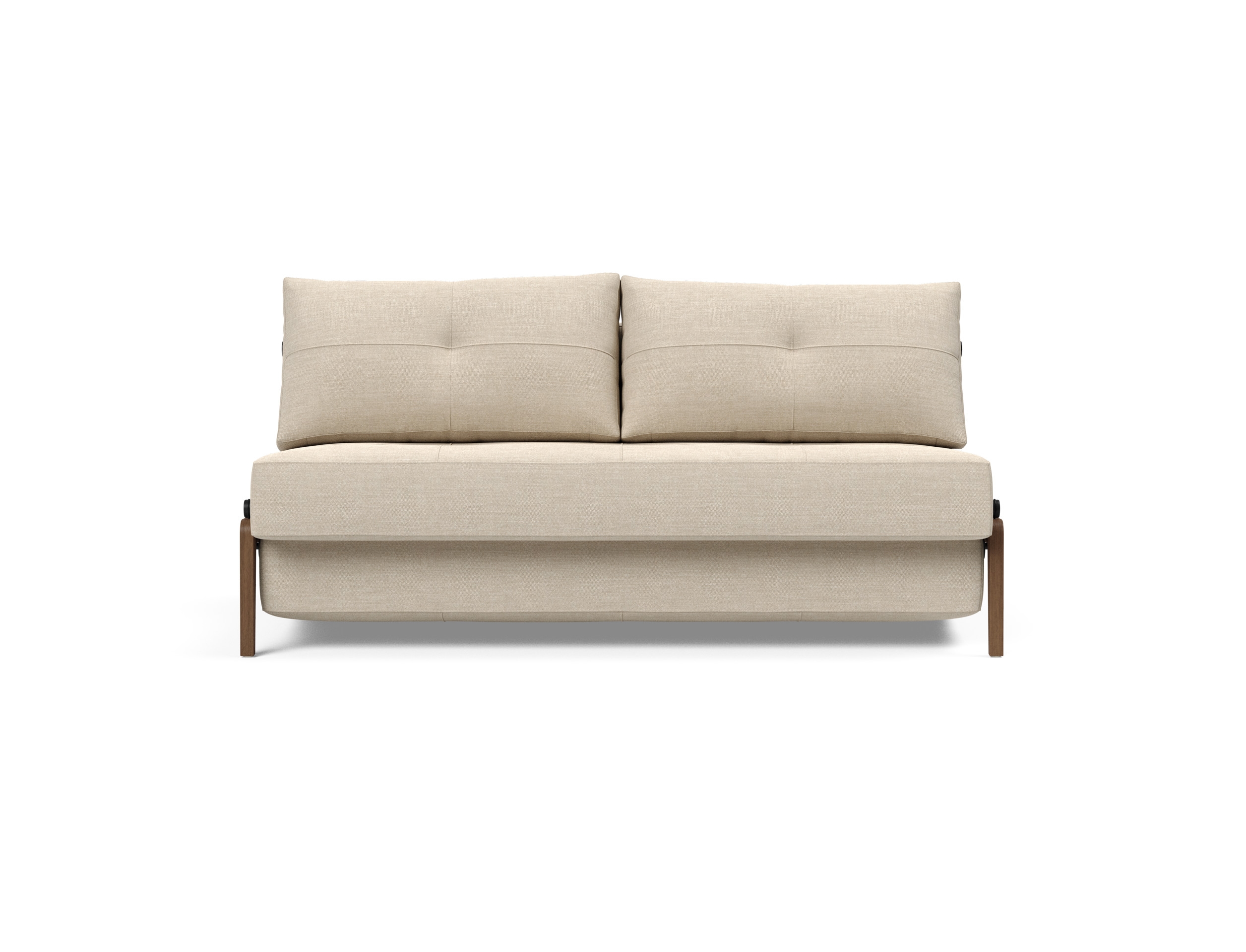 Cubed Deluxe Fabric Sofa Bed w/Dark Wood Legs, Queen Size