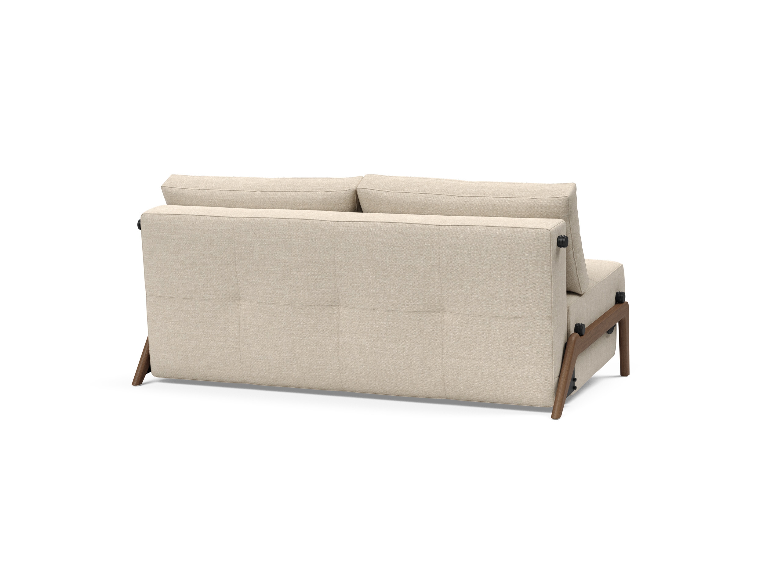 Cubed Deluxe Fabric Sofa Bed w/Dark Wood Legs, Queen Size