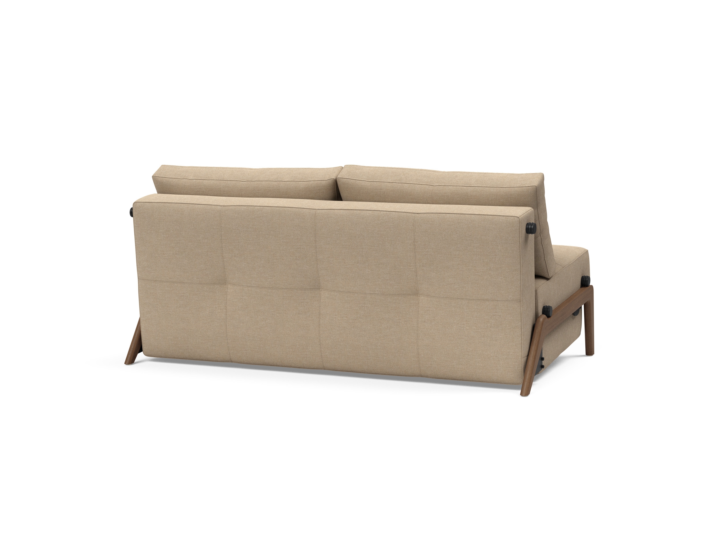 Cubed Deluxe Fabric Sofa Bed w/Dark Wood Legs, Queen Size