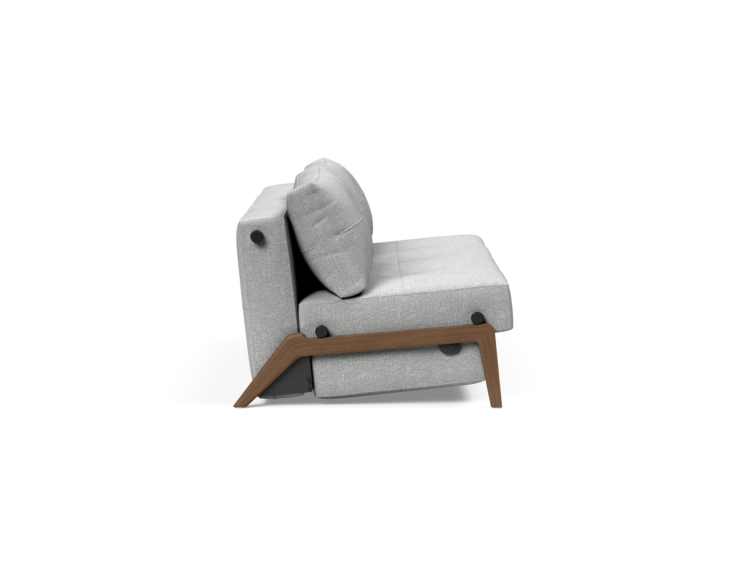 Cubed Deluxe Fabric Sofa Bed w/Dark Wood Legs, Queen Size