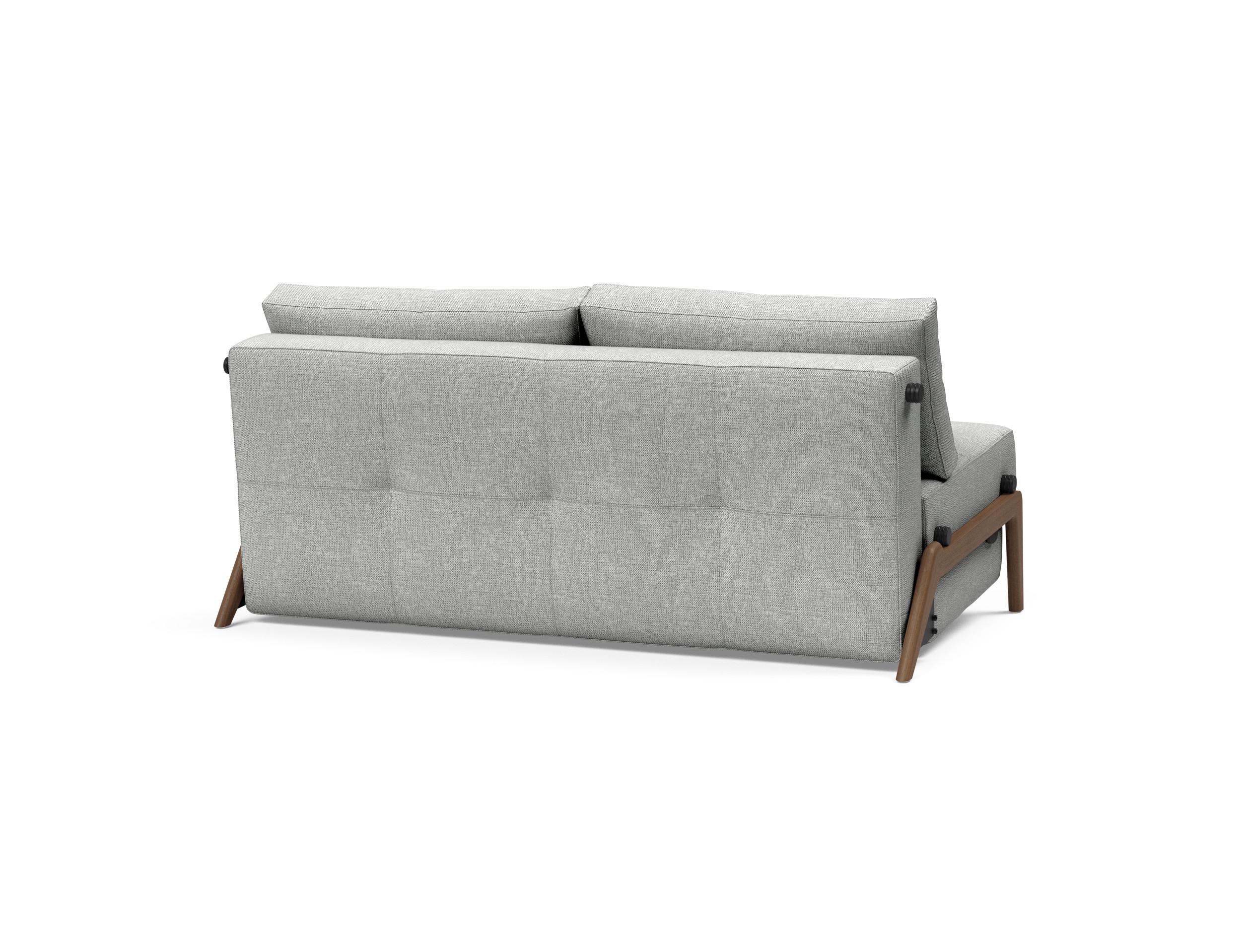 Cubed Deluxe Fabric Sofa Bed w/Dark Wood Legs, Queen Size