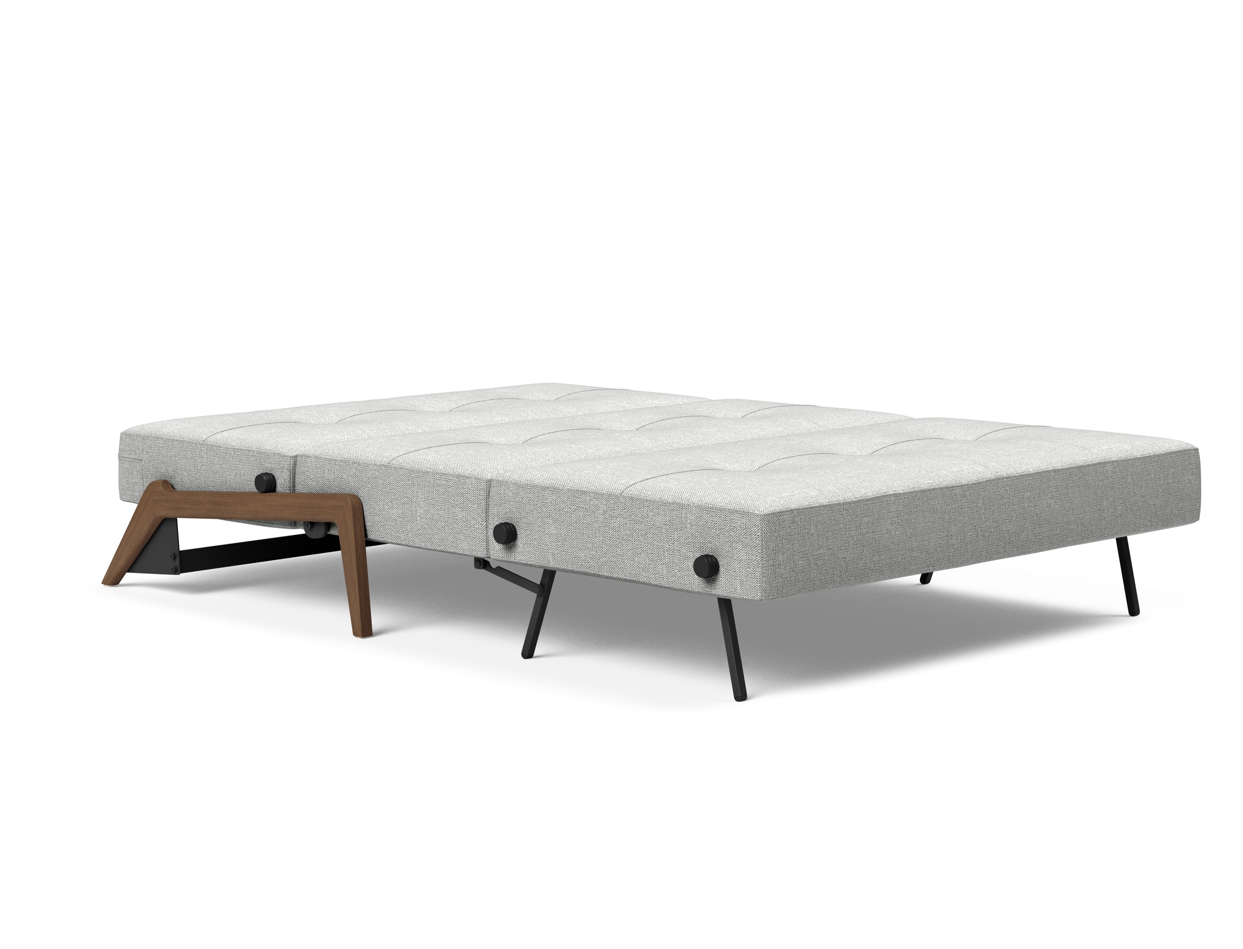 Cubed Deluxe Fabric Sofa Bed w/Dark Wood Legs, Queen Size