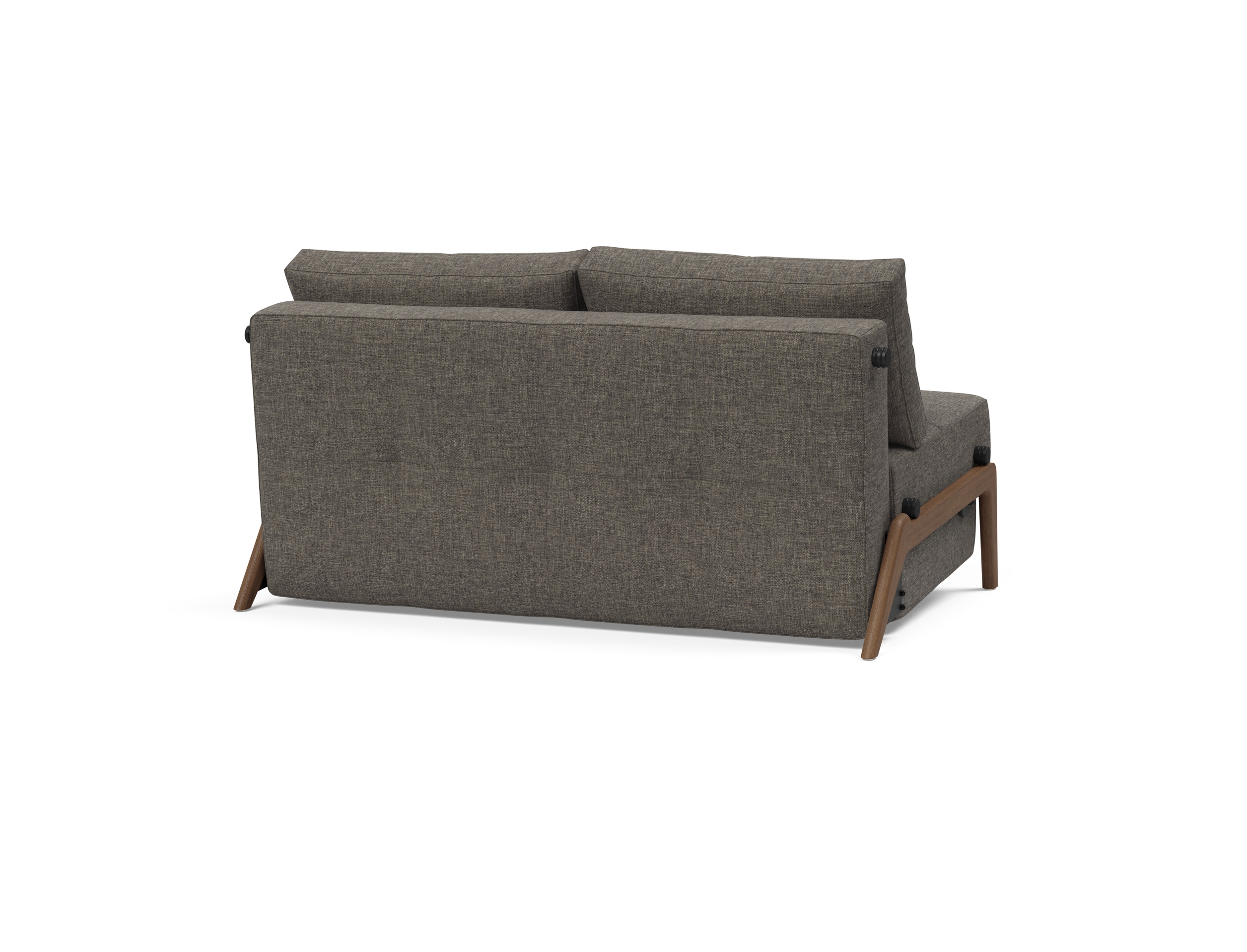 Cubed Deluxe Fabric Sofa Bed w/Dark Wood Legs, Full Size