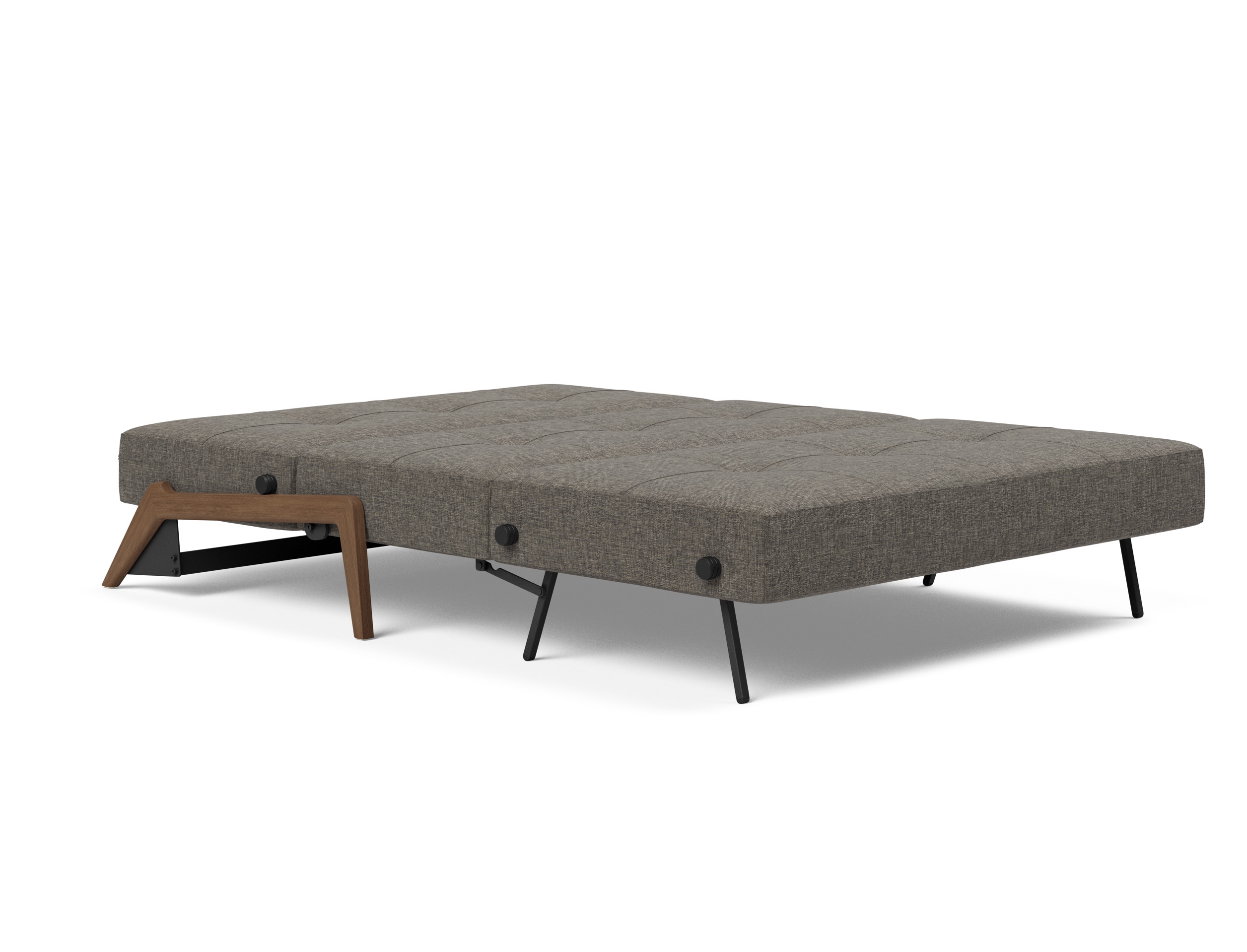 Cubed Deluxe Fabric Sofa Bed w/Dark Wood Legs, Full Size