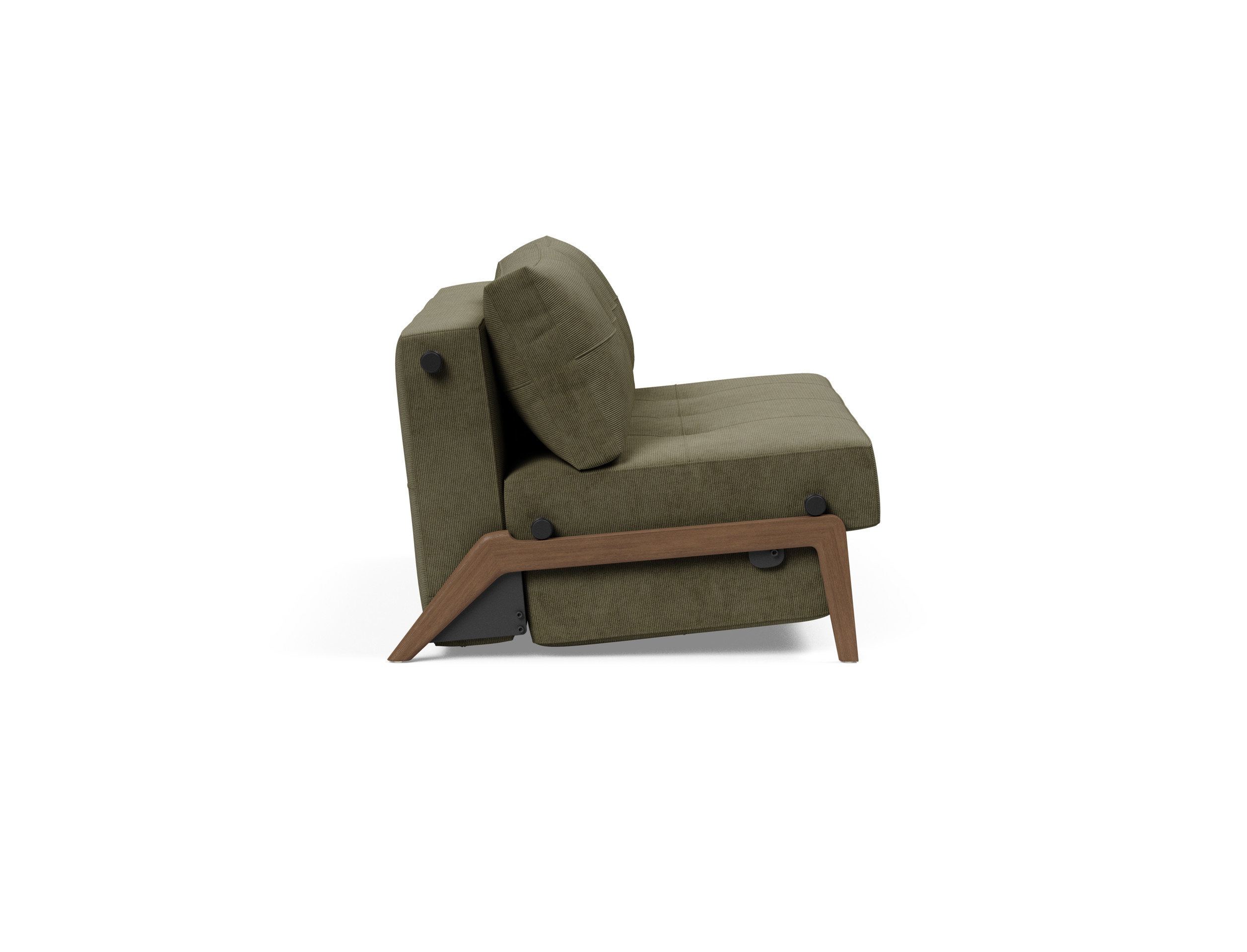 Cubed Deluxe Fabric Sofa Bed w/Dark Wood Legs, Full Size