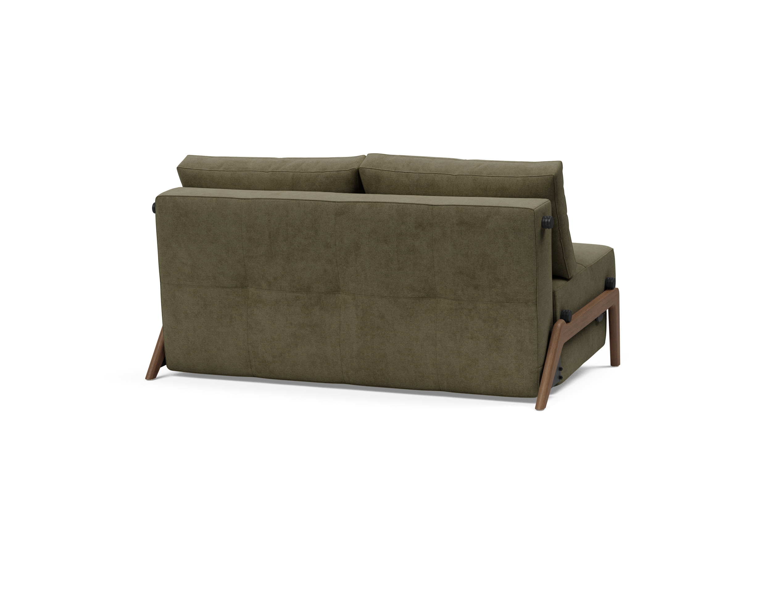 Cubed Deluxe Fabric Sofa Bed w/Dark Wood Legs, Full Size