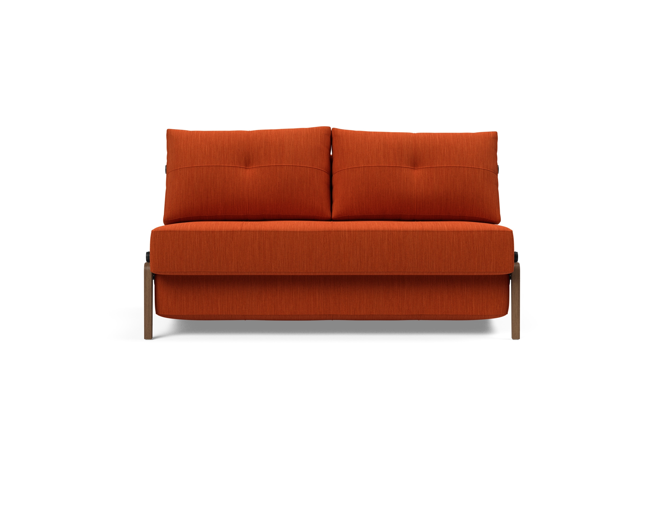 Cubed Deluxe Fabric Sofa Bed w/Dark Wood Legs, Full Size
