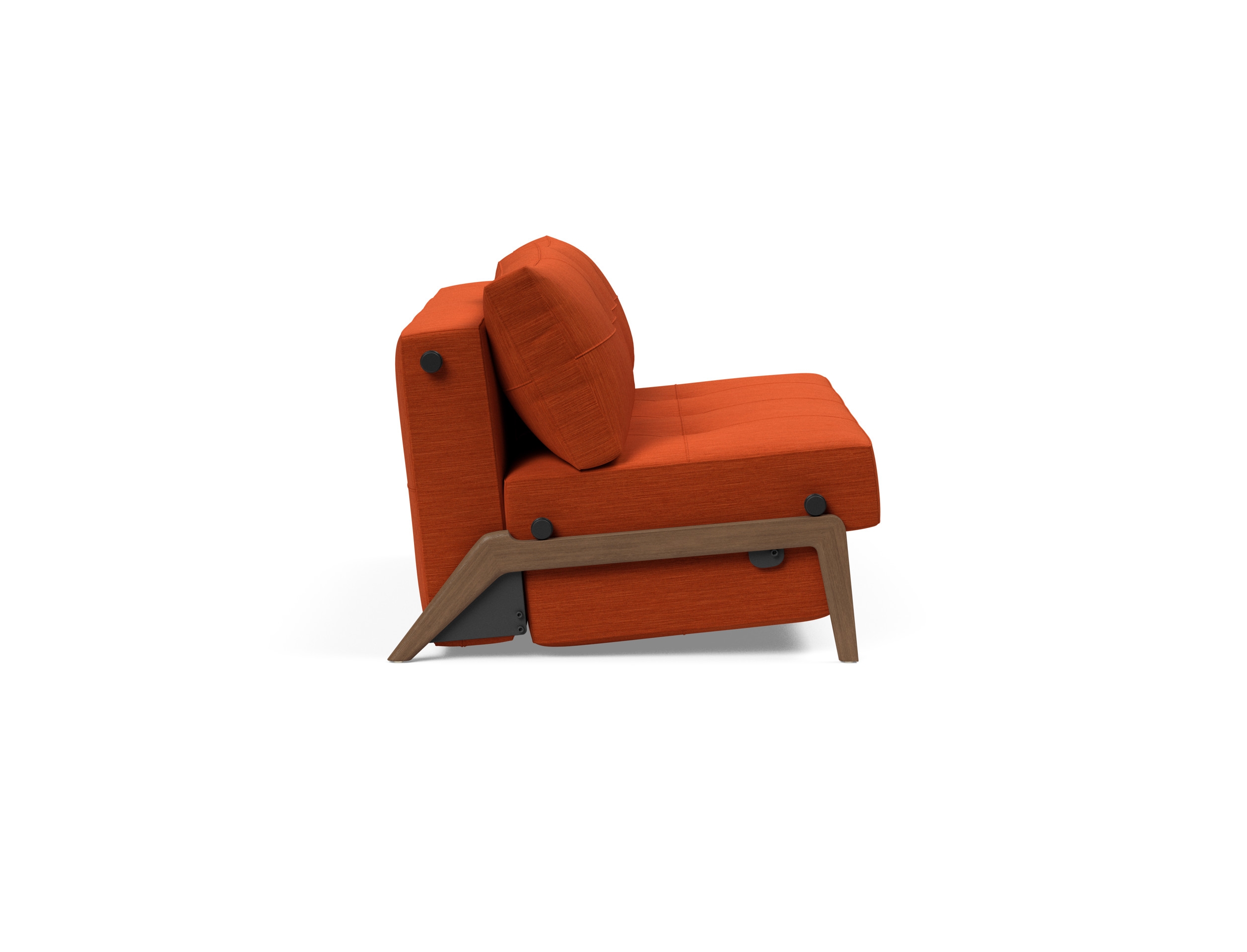Cubed Deluxe Fabric Sofa Bed w/Dark Wood Legs, Full Size