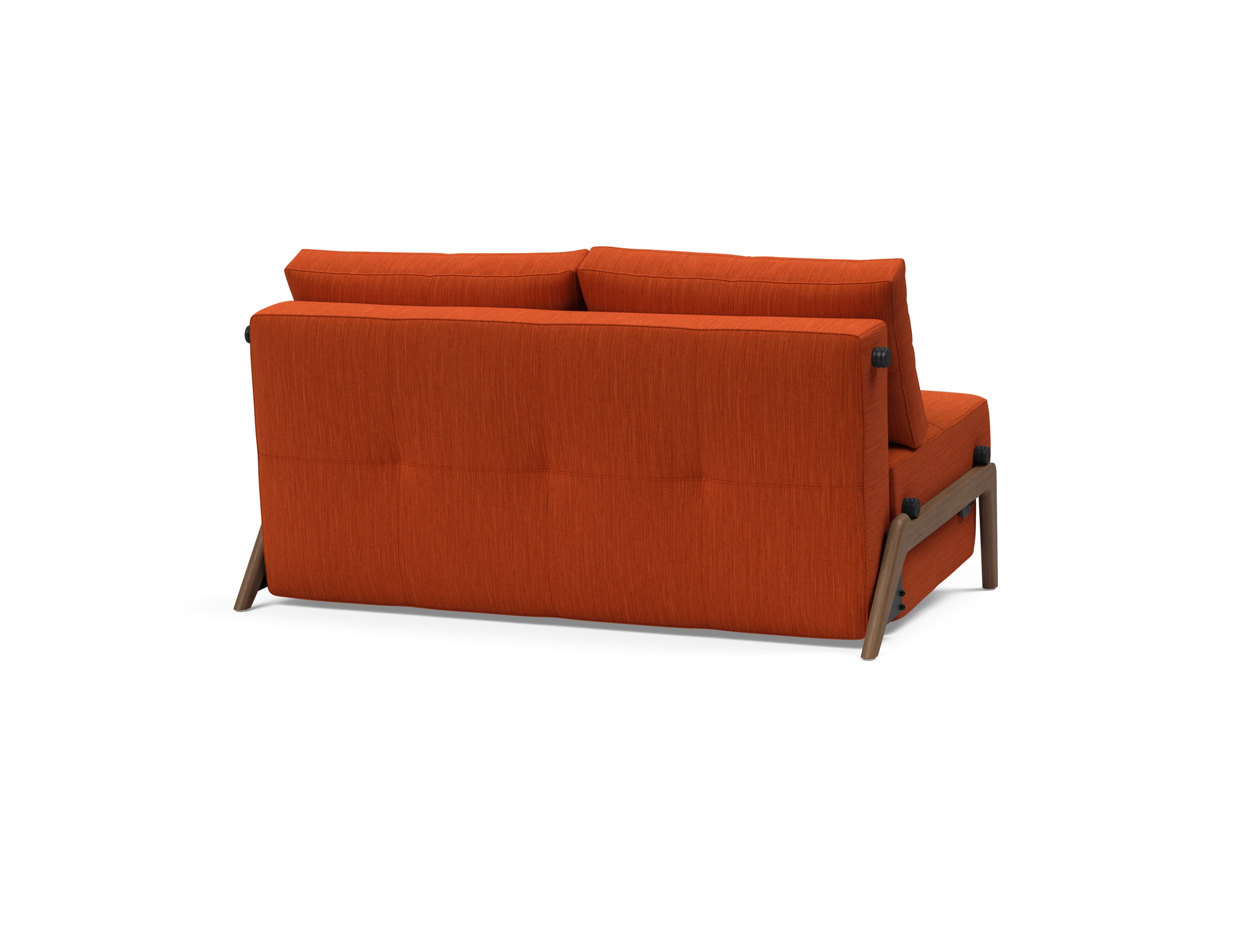 Cubed Deluxe Fabric Sofa Bed w/Dark Wood Legs, Full Size