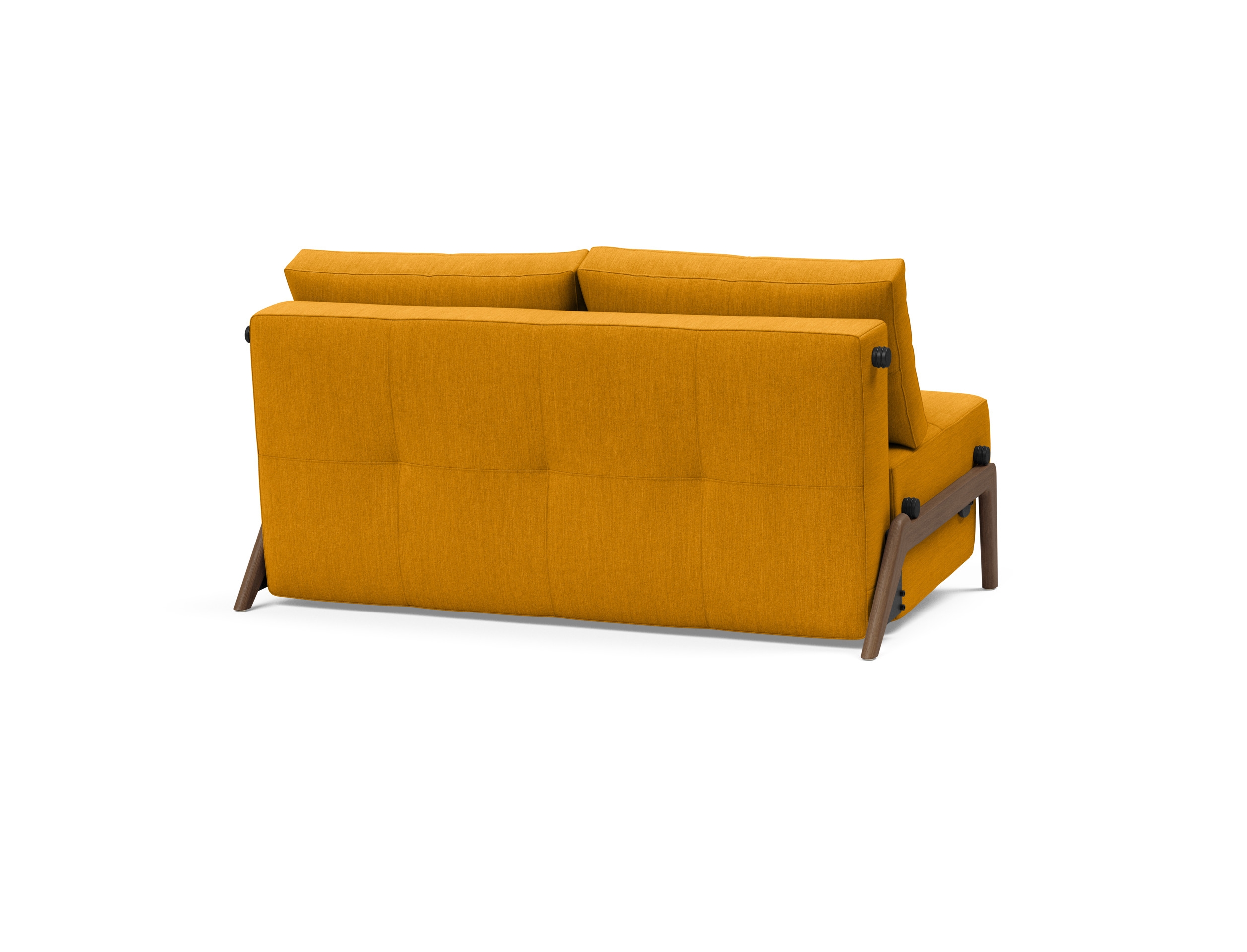 Cubed Deluxe Fabric Sofa Bed w/Dark Wood Legs, Full Size