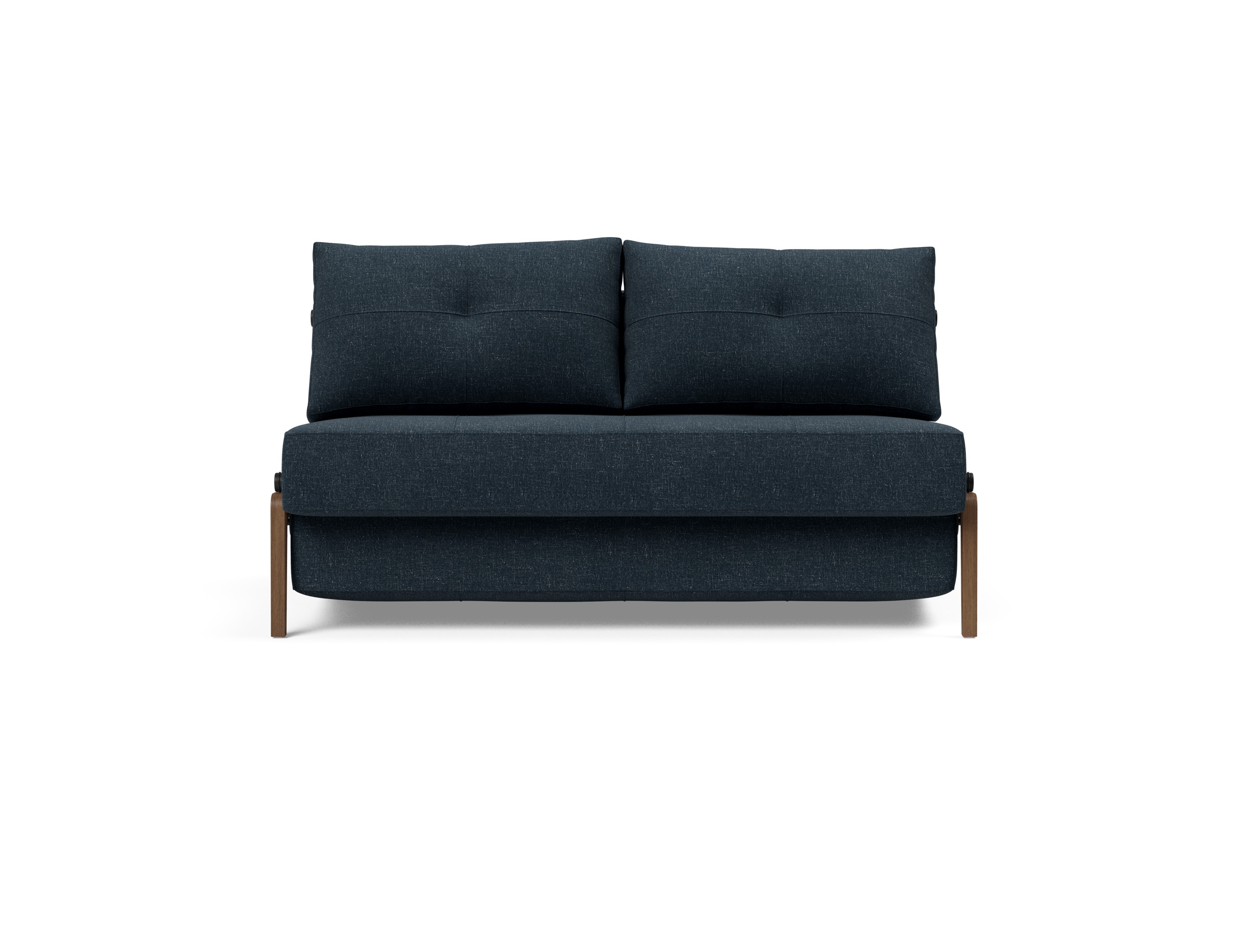Cubed Deluxe Fabric Sofa Bed w/Dark Wood Legs, Full Size
