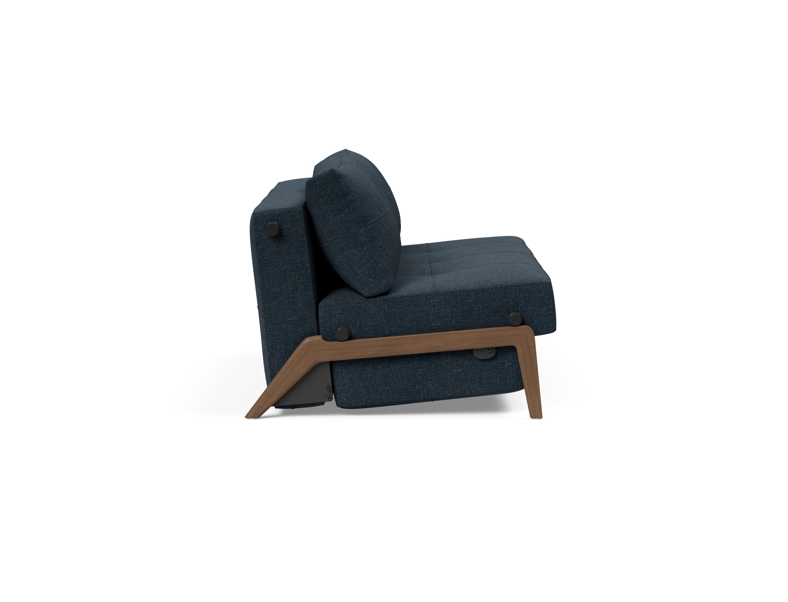 Cubed Deluxe Fabric Sofa Bed w/Dark Wood Legs, Full Size