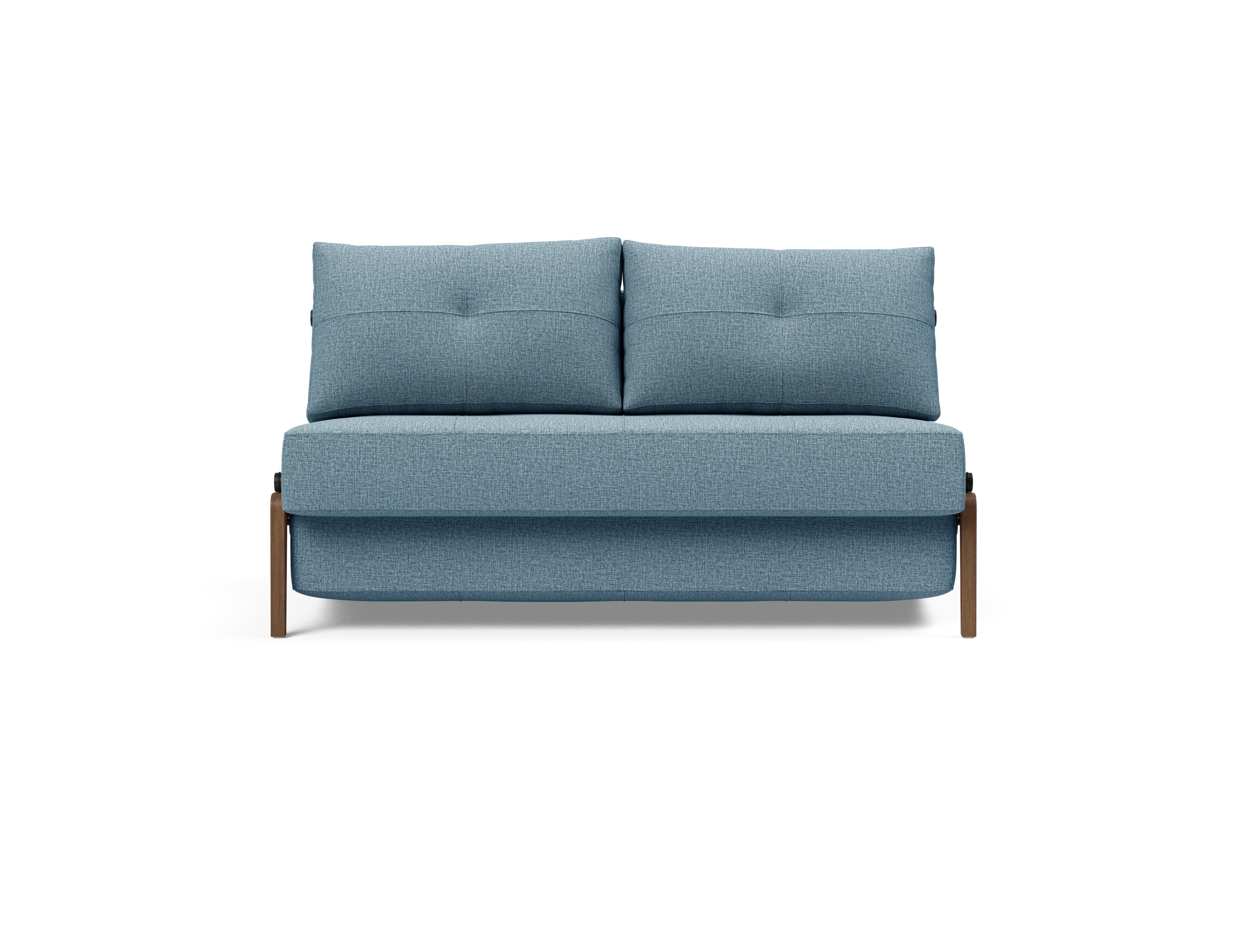 Cubed Deluxe Fabric Sofa Bed w/Dark Wood Legs, Full Size