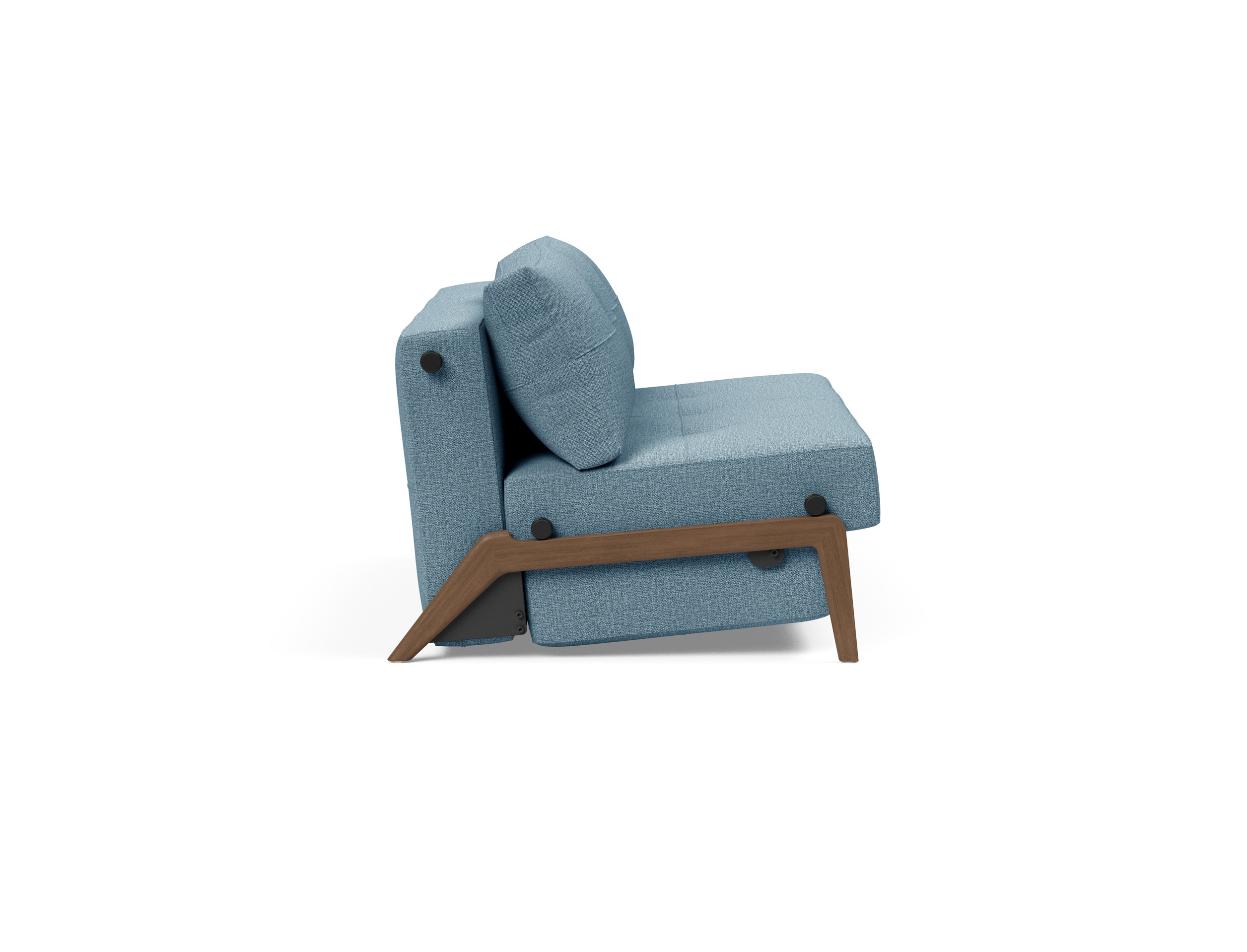 Cubed Deluxe Fabric Sofa Bed w/Dark Wood Legs, Full Size