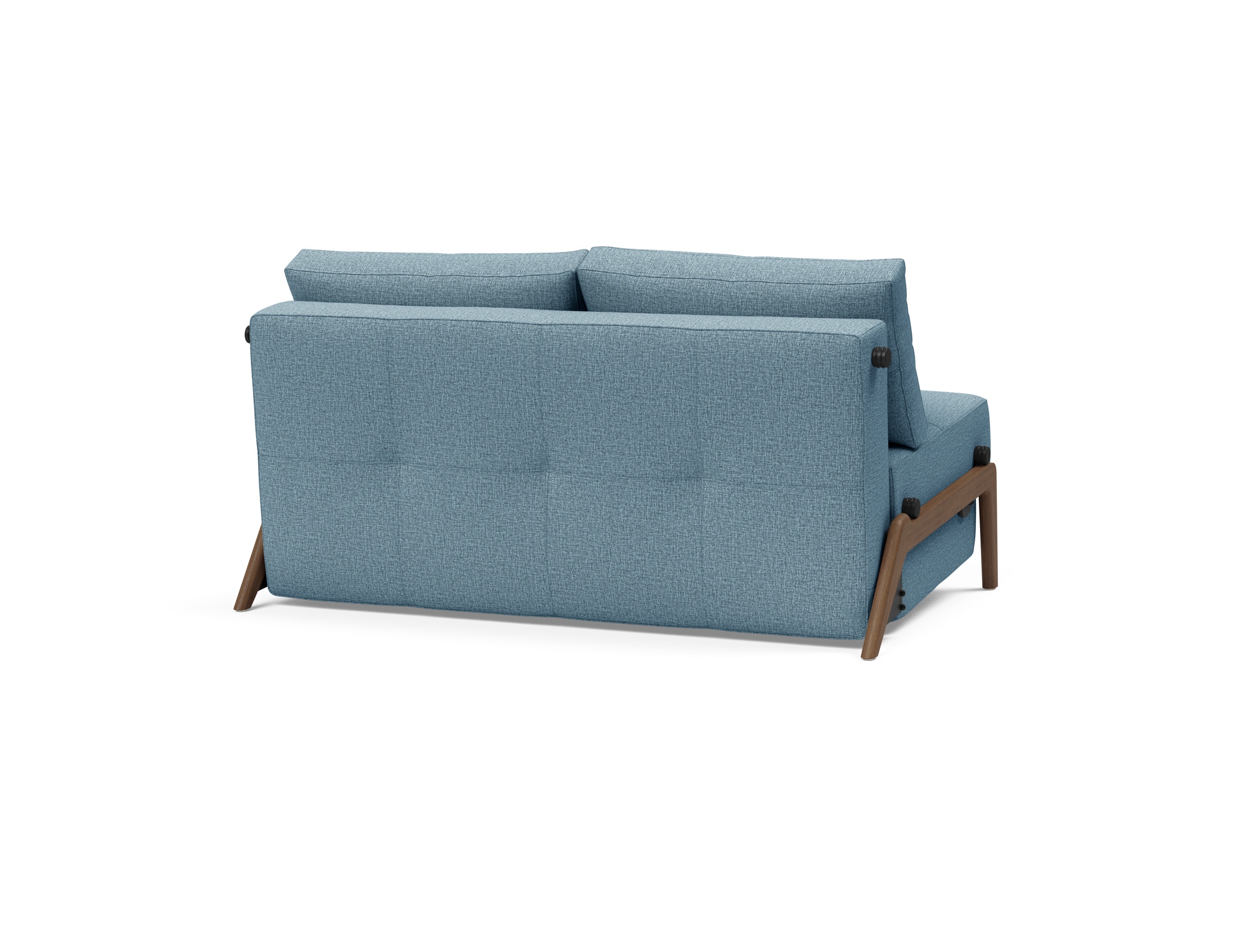 Cubed Deluxe Fabric Sofa Bed w/Dark Wood Legs, Full Size