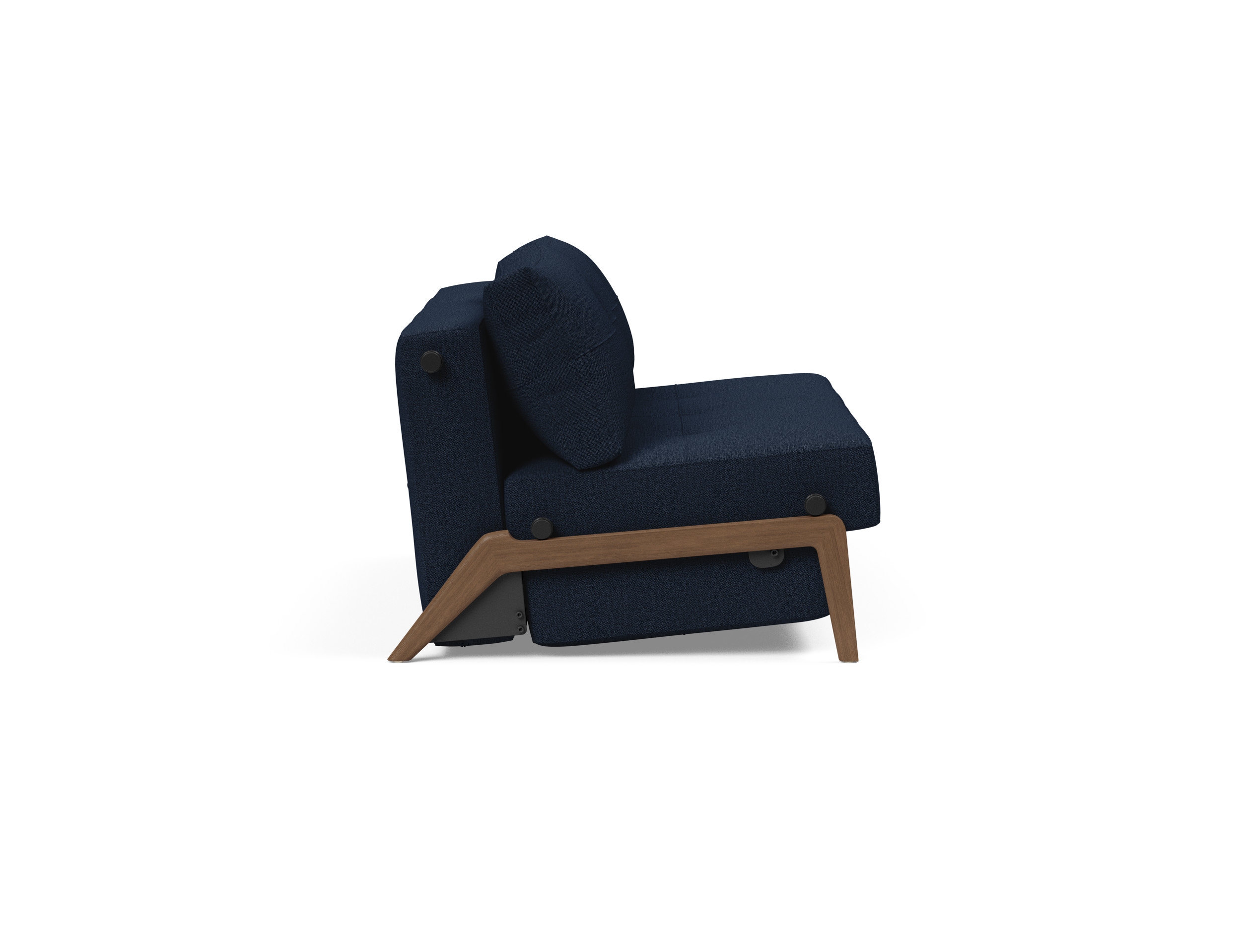 Cubed Deluxe Fabric Sofa Bed w/Dark Wood Legs, Full Size